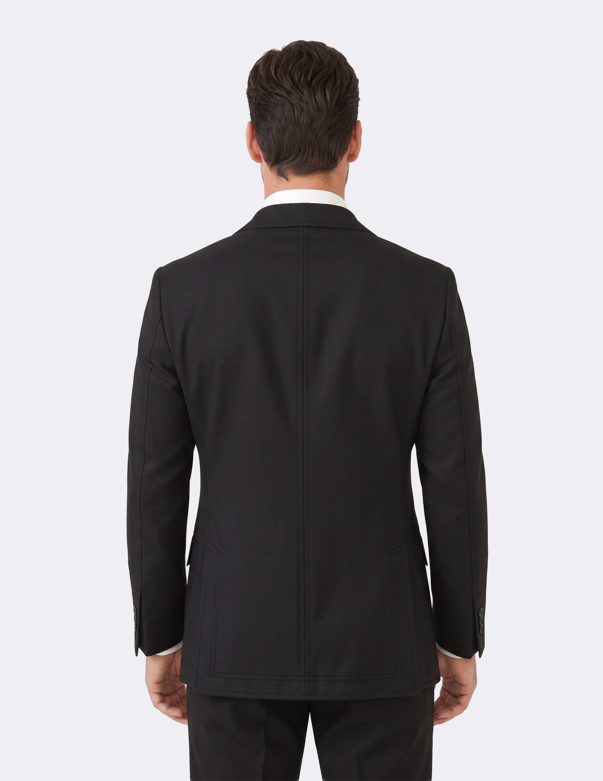 Black Seersucker Double Breasted Suit - Samir Bachkami