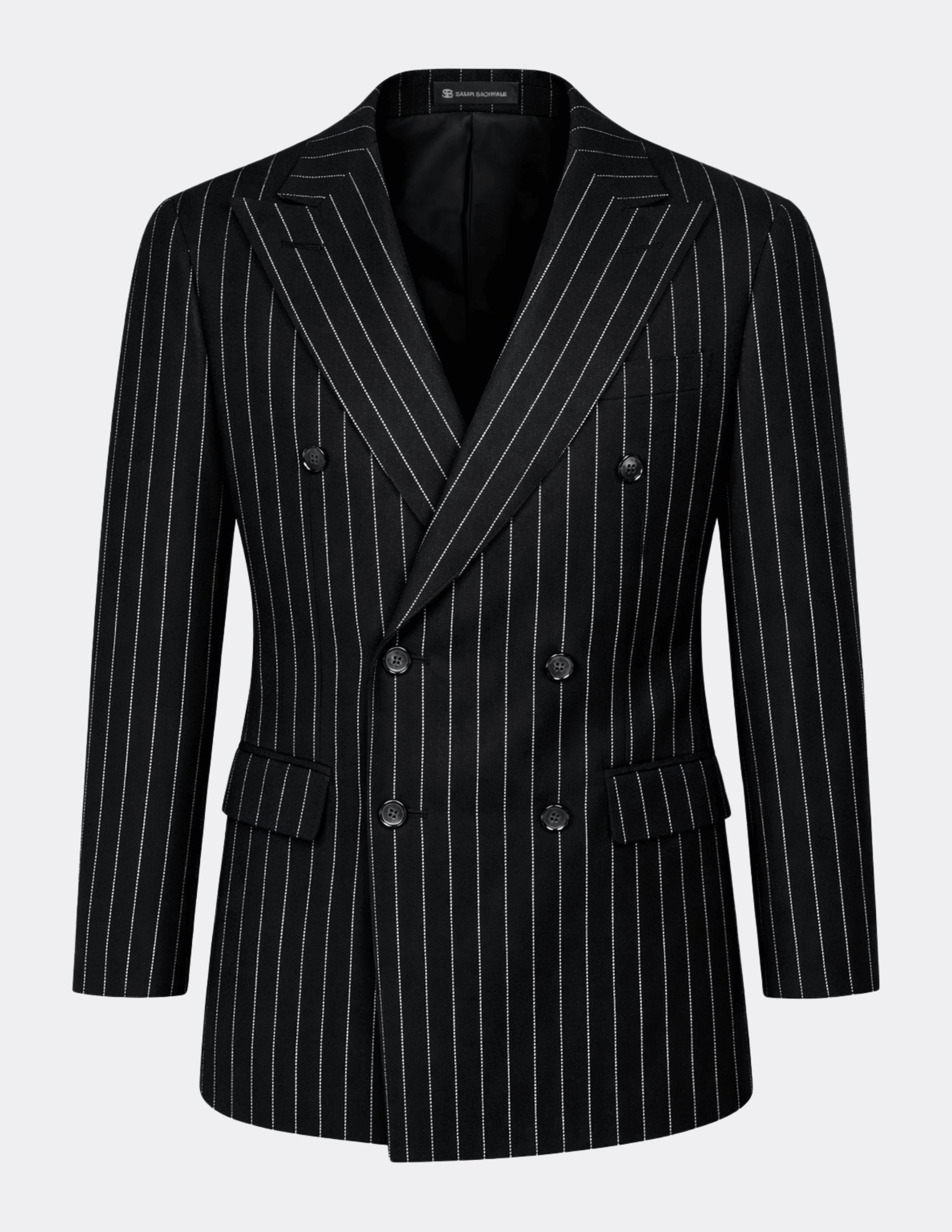 Black White Stripes Double Breasted Suit - Samir Bachkami