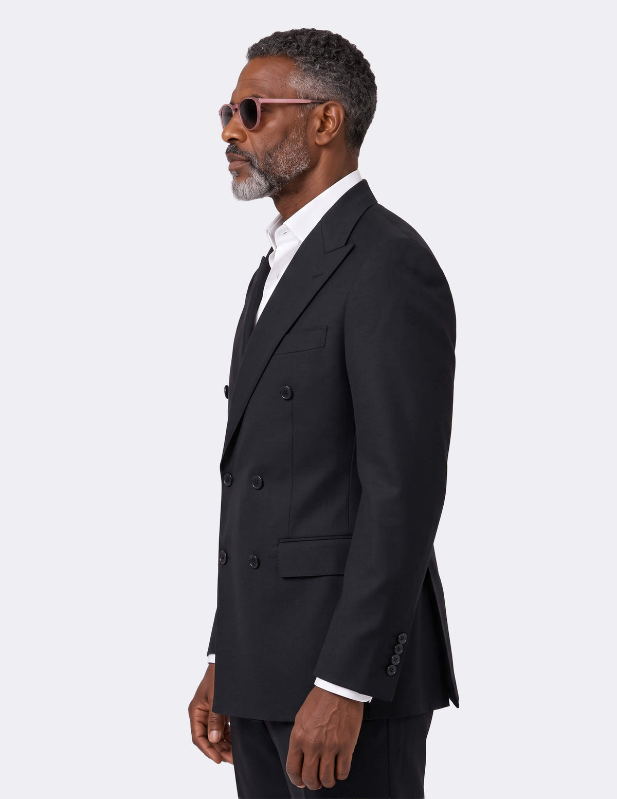 Black Wool Double Breasted Suit - Samir Bachkami