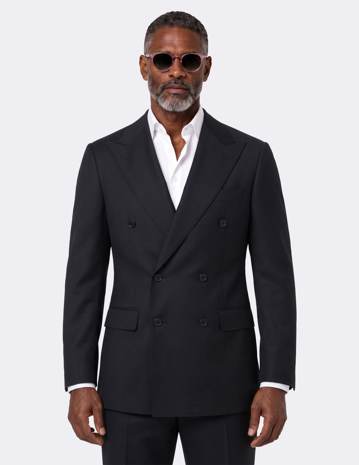 Black Wool Double Breasted Suit - Samir Bachkami