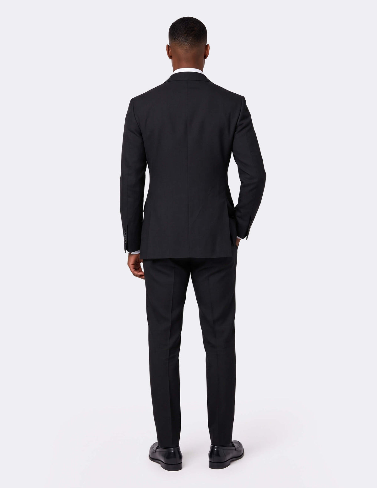 Black Wool Single Breasted Suit - Samir Bachkami