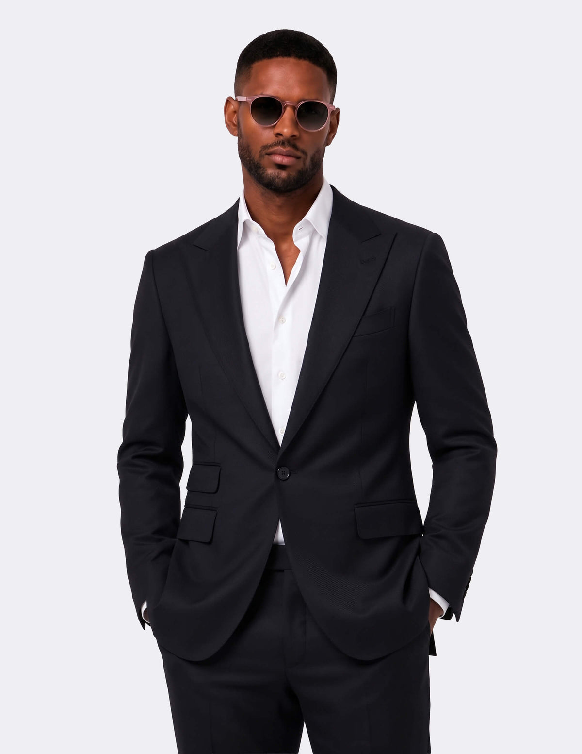 Black Wool Single Breasted Suit - Samir Bachkami
