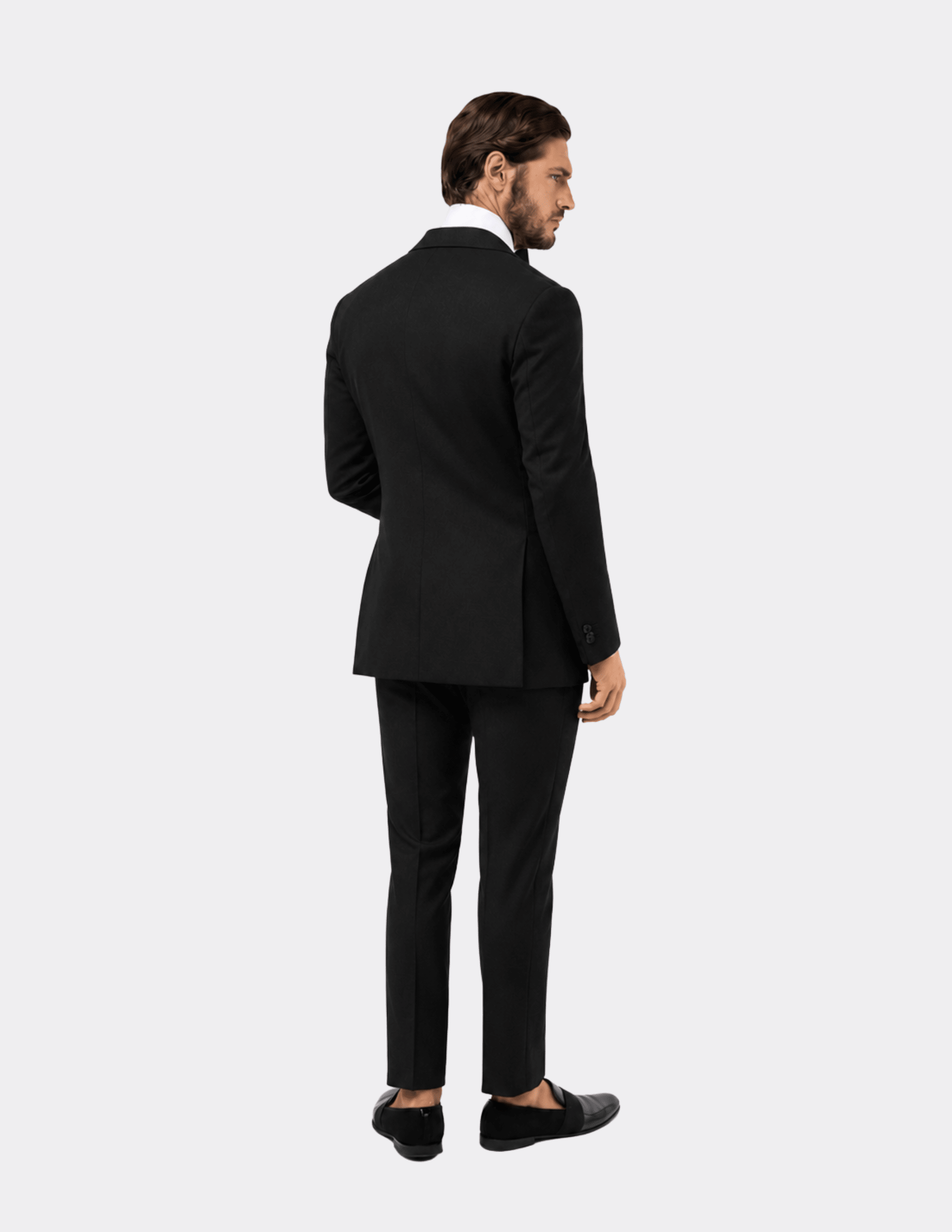 Black Wool Single Breasted Suit - Samir Bachkami