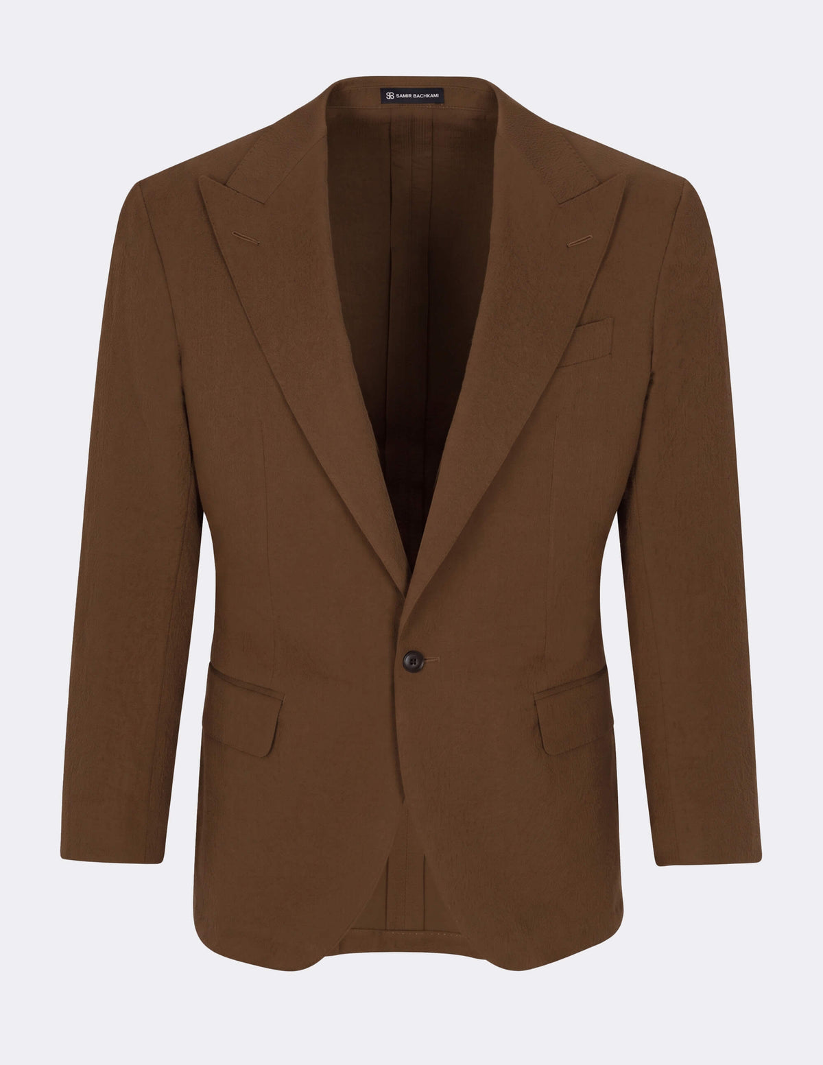 Brown Seersucker Single Breasted Suit - Samir Bachkami