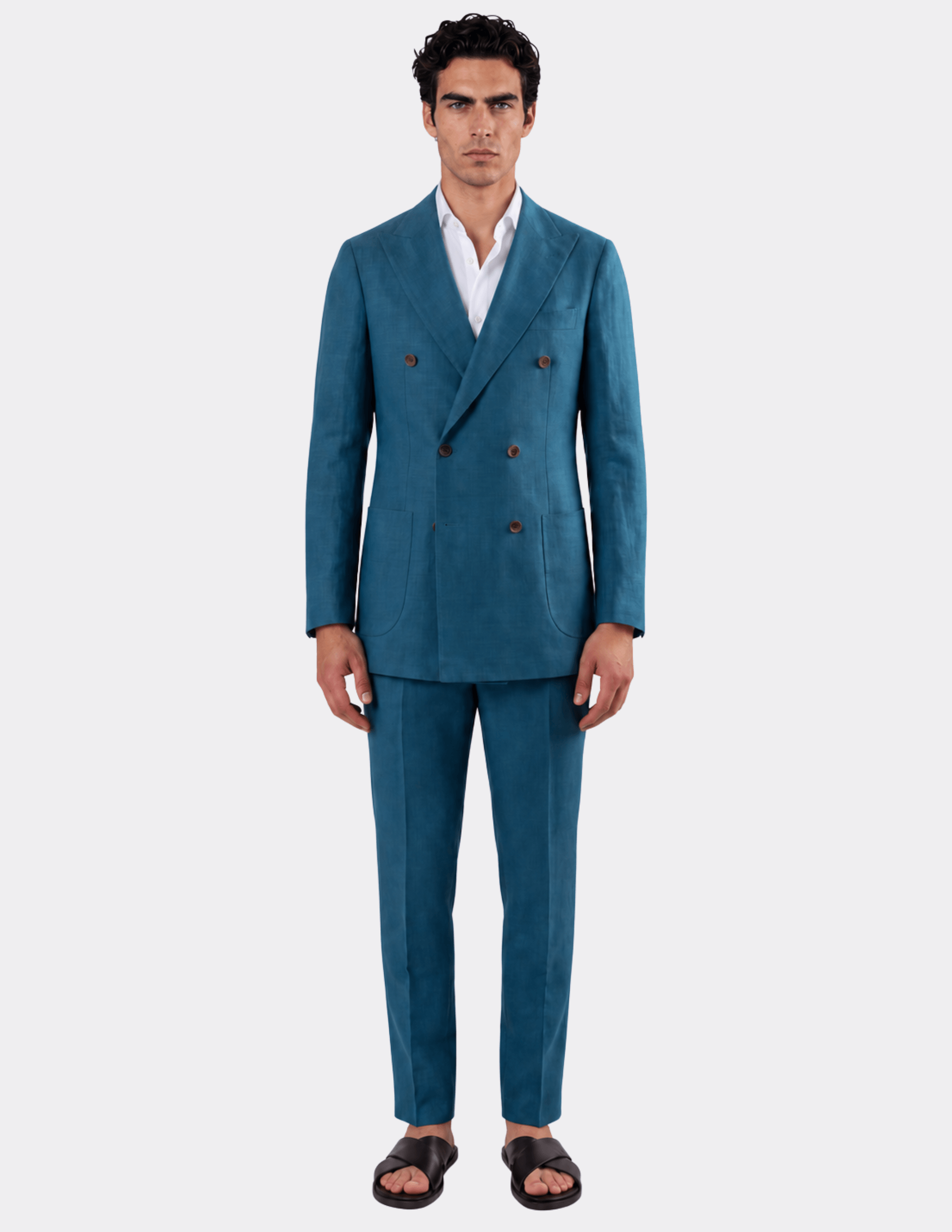 Cannes Teal Double-Breasted Suit - Samir Bachkami