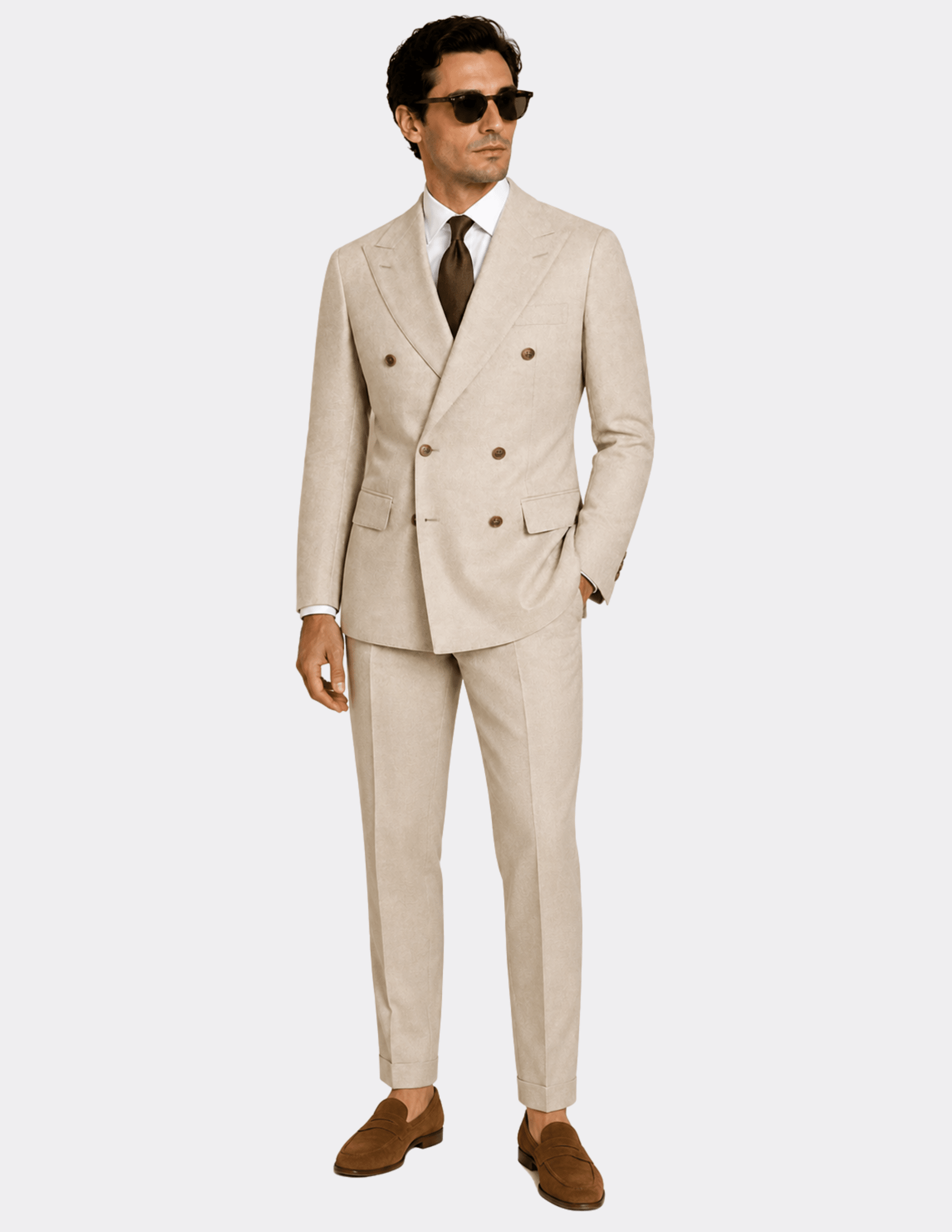Capri Herringbone Double-Breasted Suit - Samir Bachkami