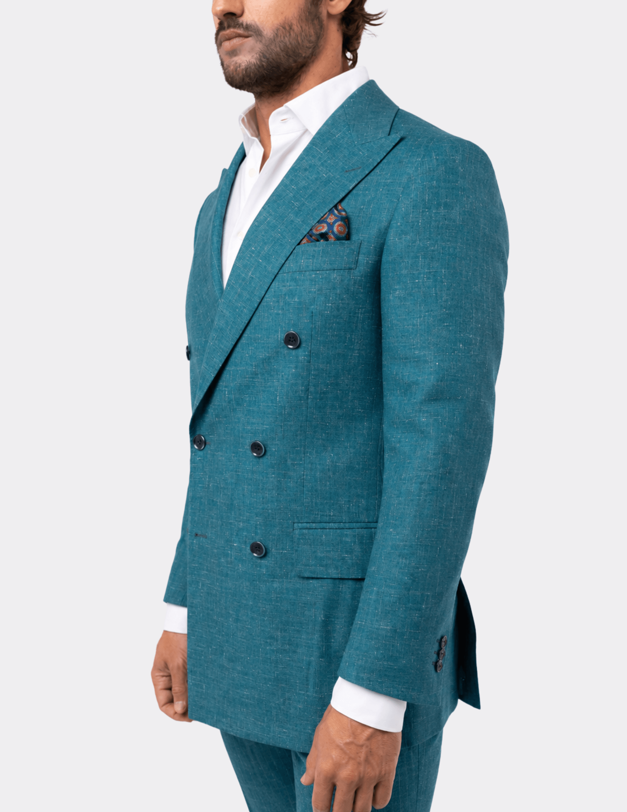 Capri Teal Double Breasted Suit - Samir Bachkami
