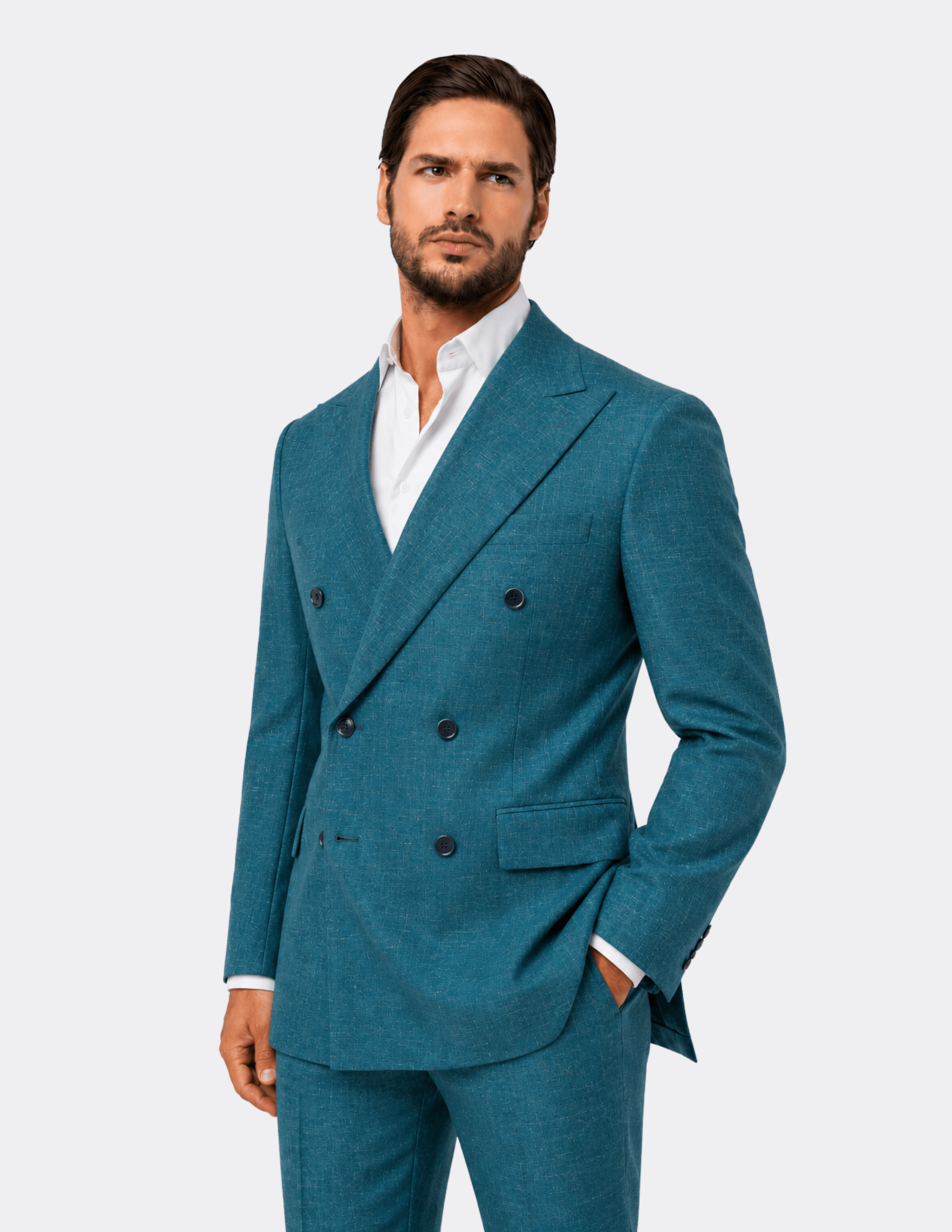 Capri Teal Double Breasted Suit - Samir Bachkami
