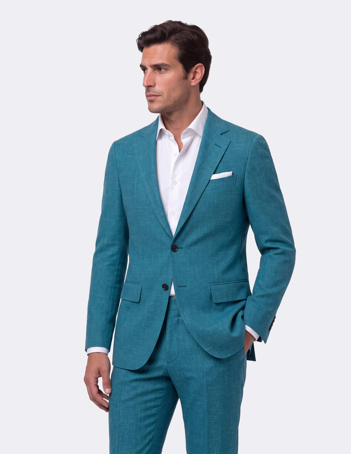 Capri Teal Single Breasted Suit - Samir Bachkami