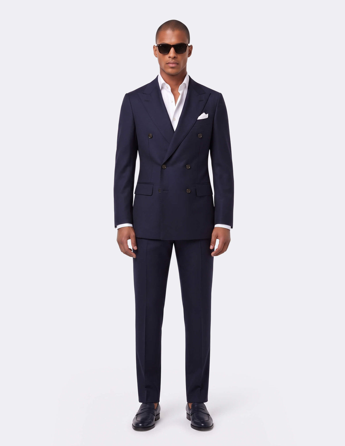 Dark Blue Double Breasted Suit - Samir Bachkami