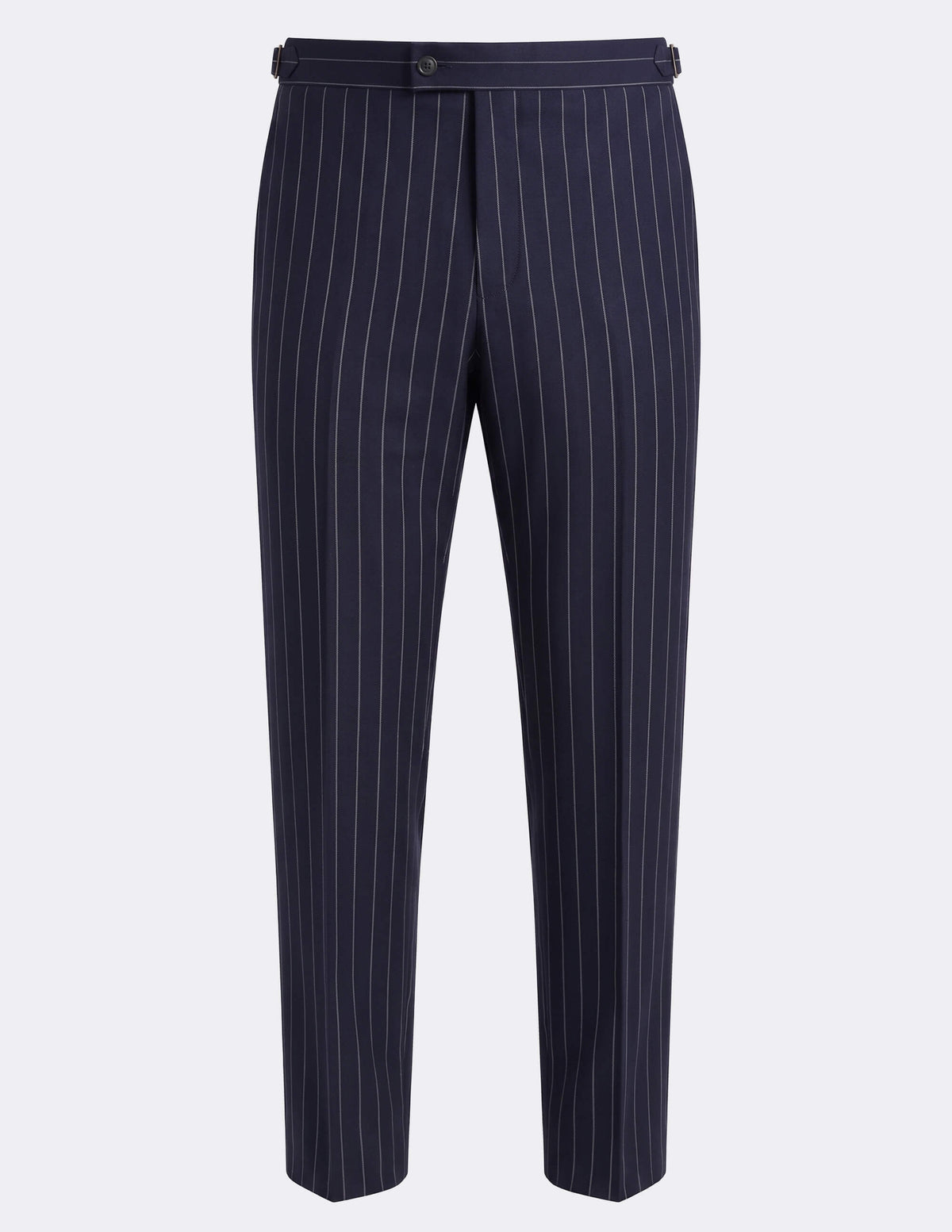 Dark Blue White Stripes Wool Trousers - MTO - Samir Bachkami
