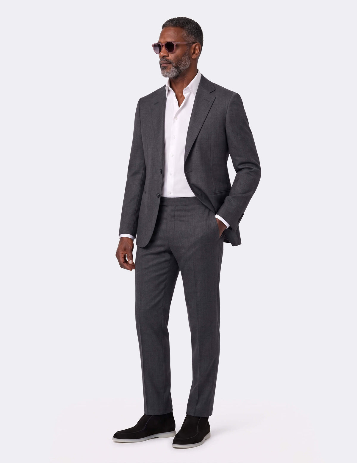 Dark Grey Single Breasted Suit - Samir Bachkami