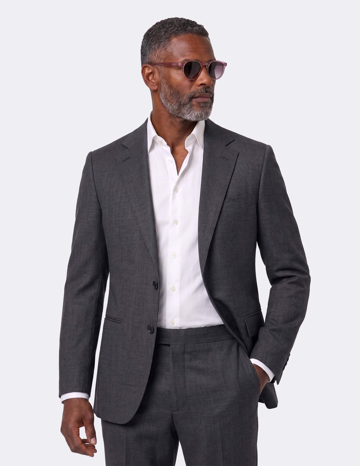 Dark Grey Single Breasted Suit - Samir Bachkami