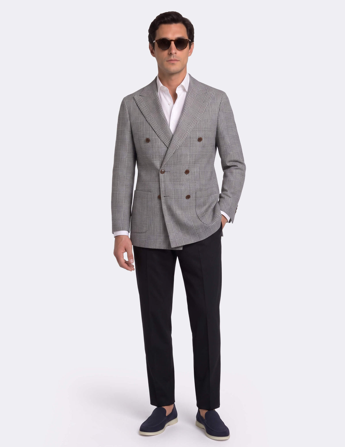 Deauville Check Double Breasted Jacket - Samir Bachkami