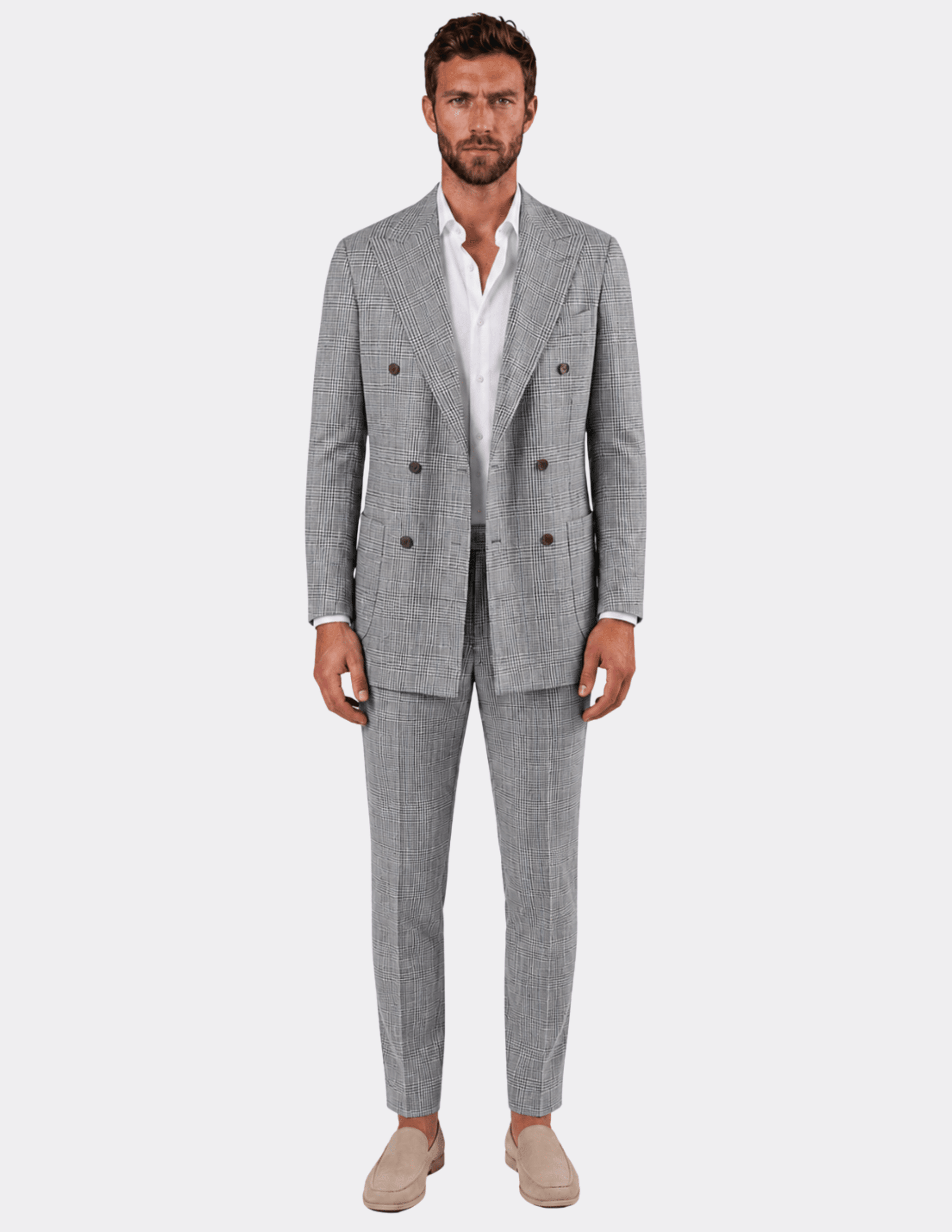 Deauville Check Double-Breasted Suit - Samir Bachkami