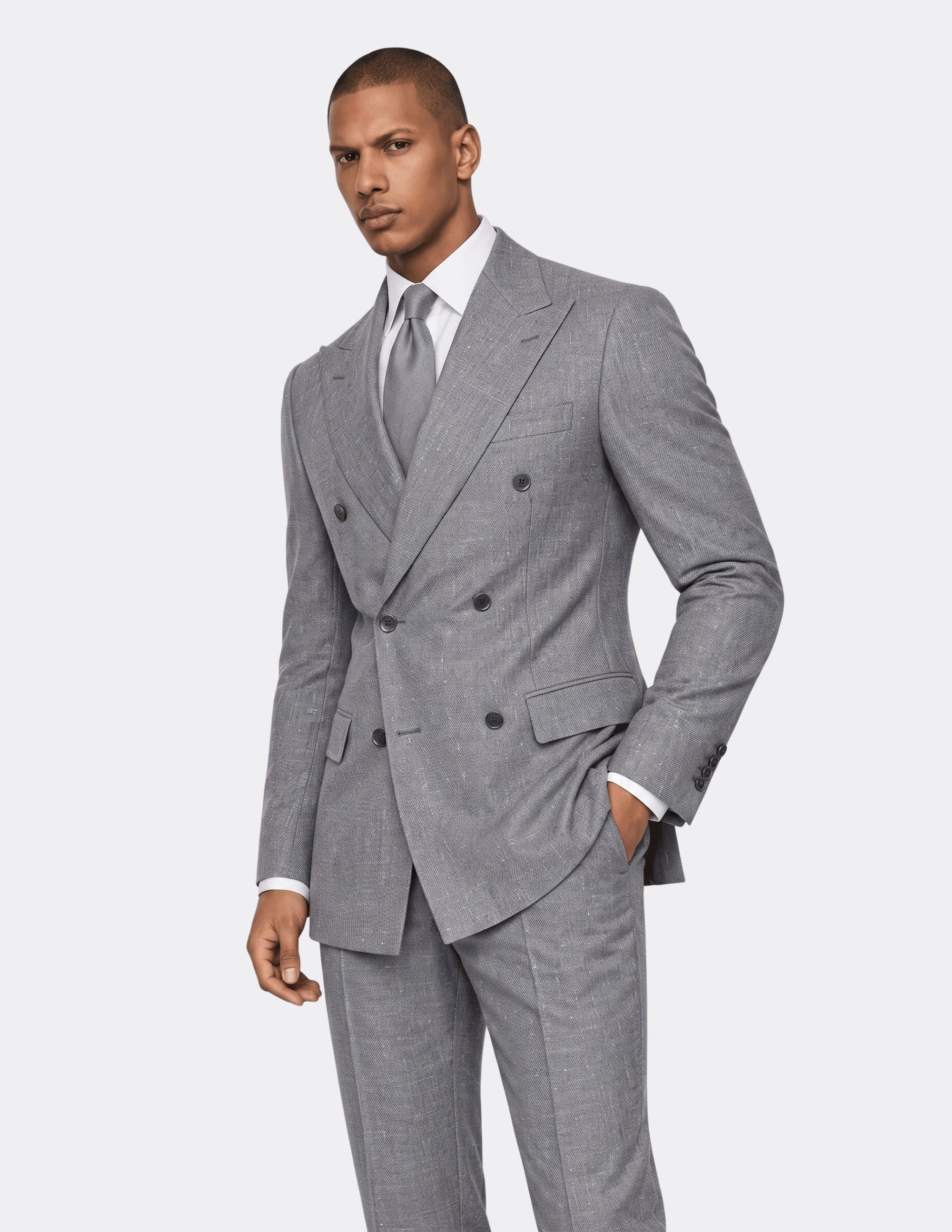 Dolce Grigio Double-Breasted Suit - Samir Bachkami