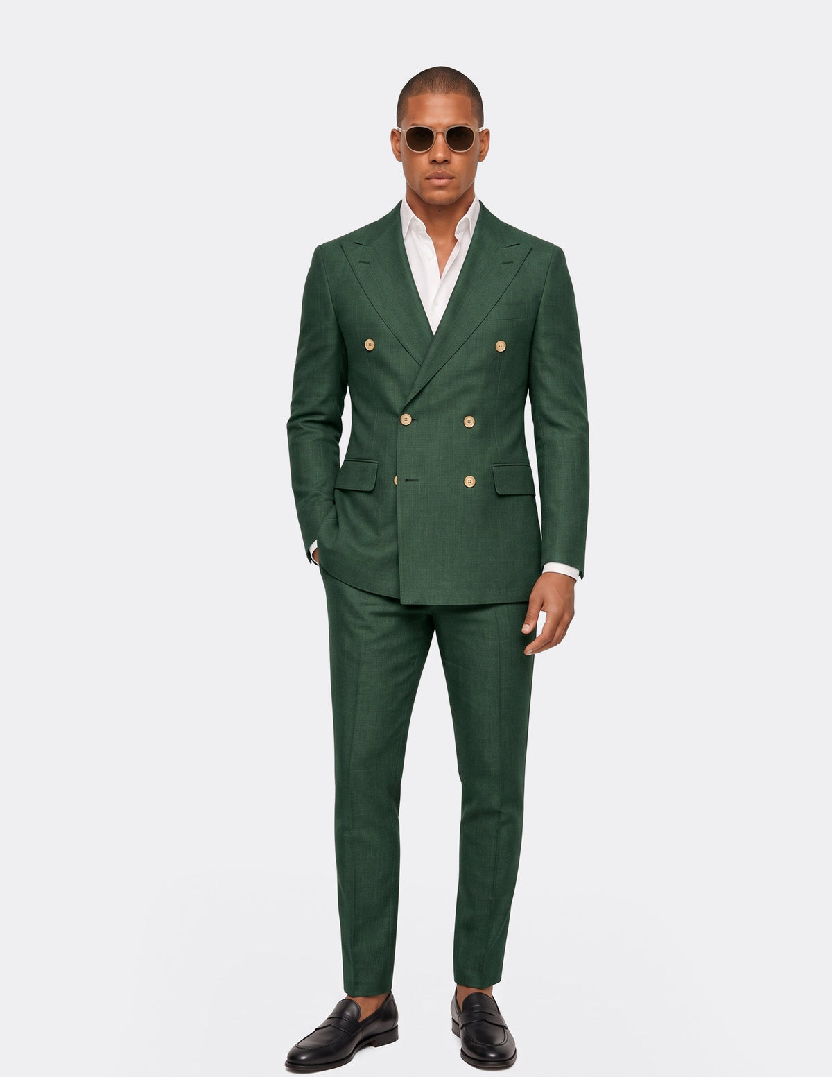 Forest Green Torino Double-Breasted Suit - Samir Bachkami