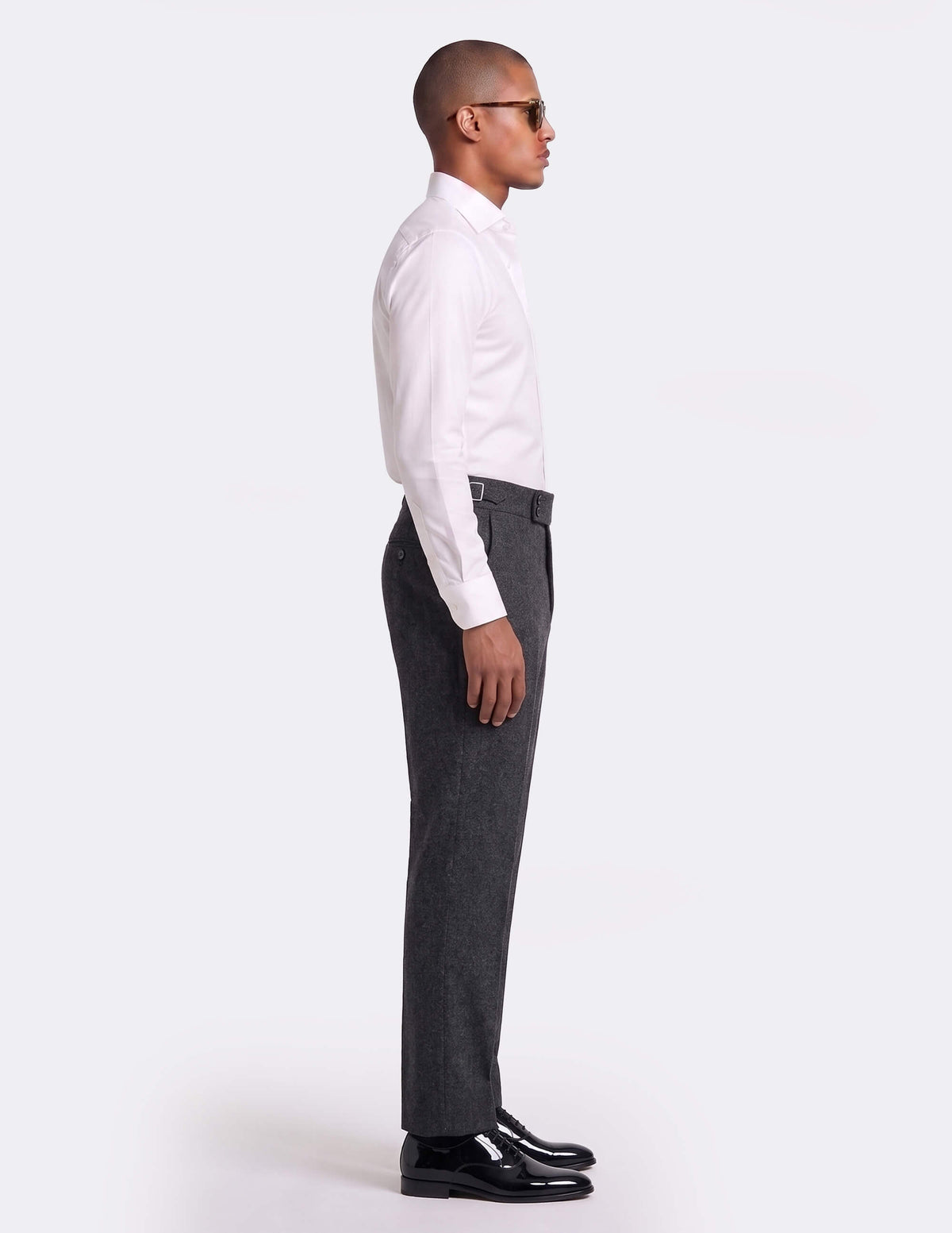 Grey Wool Trousers Double Button - Samir Bachkami