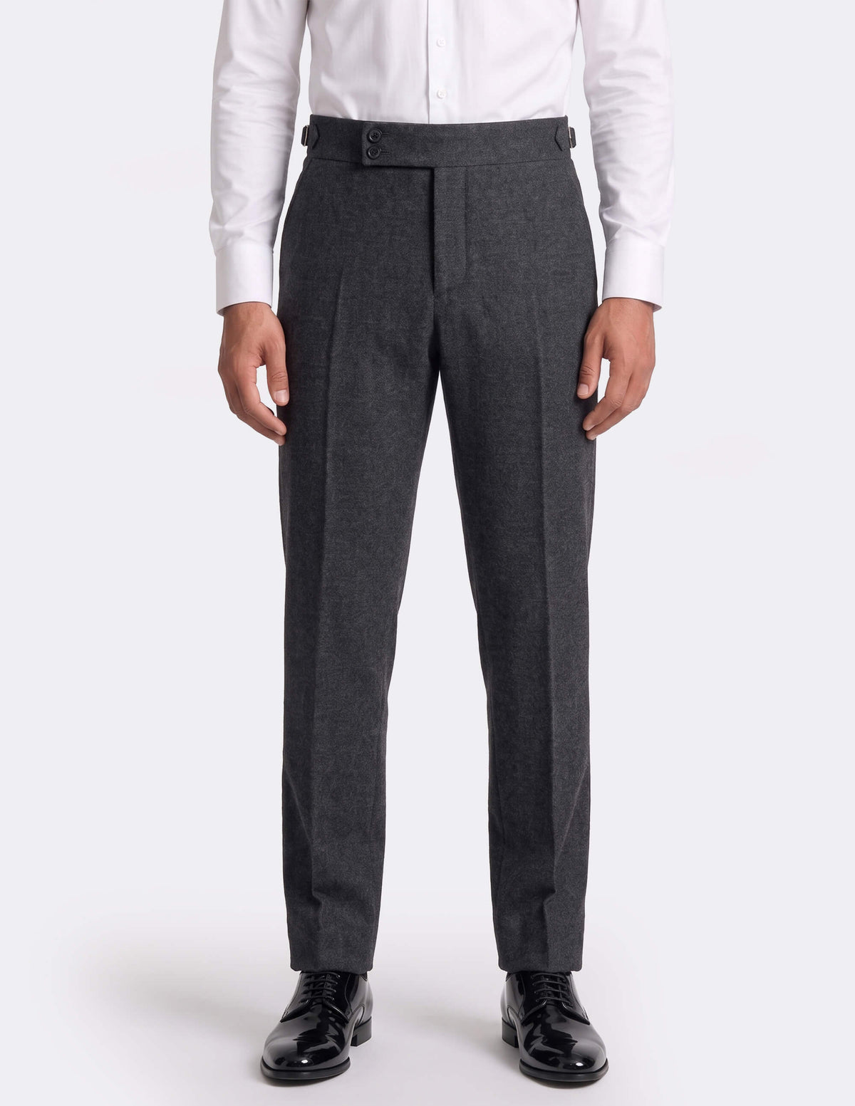 Grey Wool Trousers Double Button - Samir Bachkami