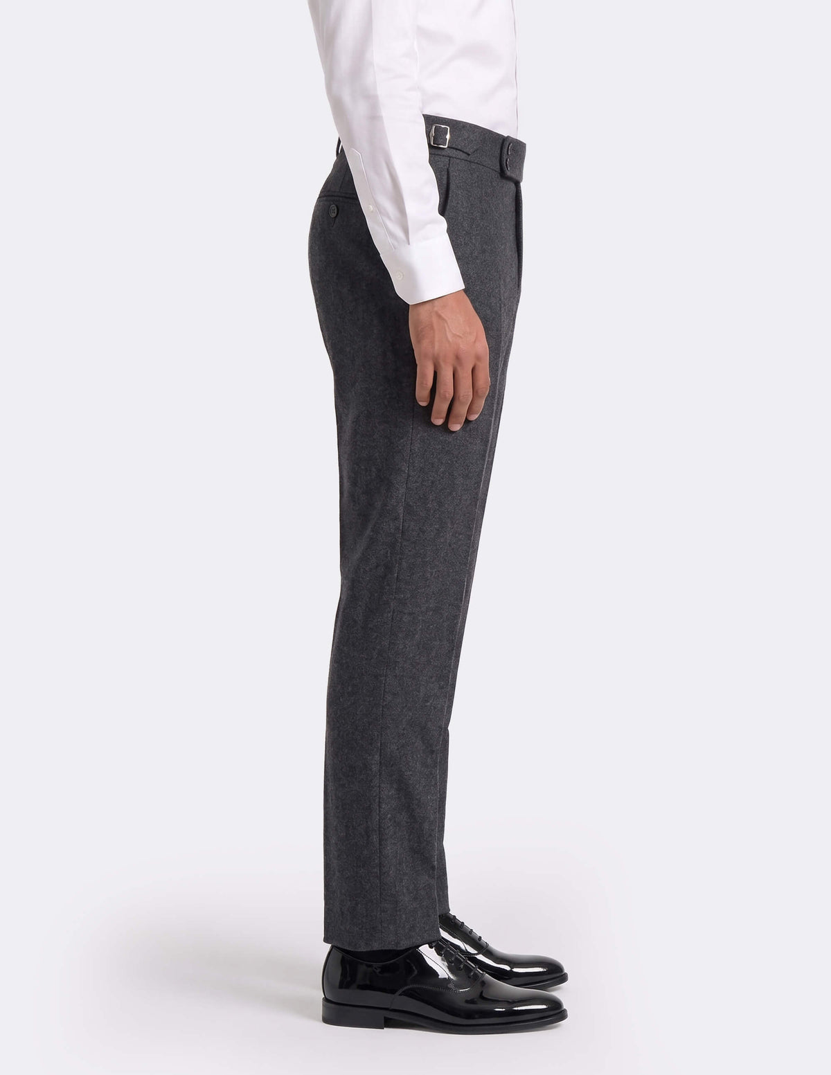Grey Wool Trousers Double Button - Samir Bachkami