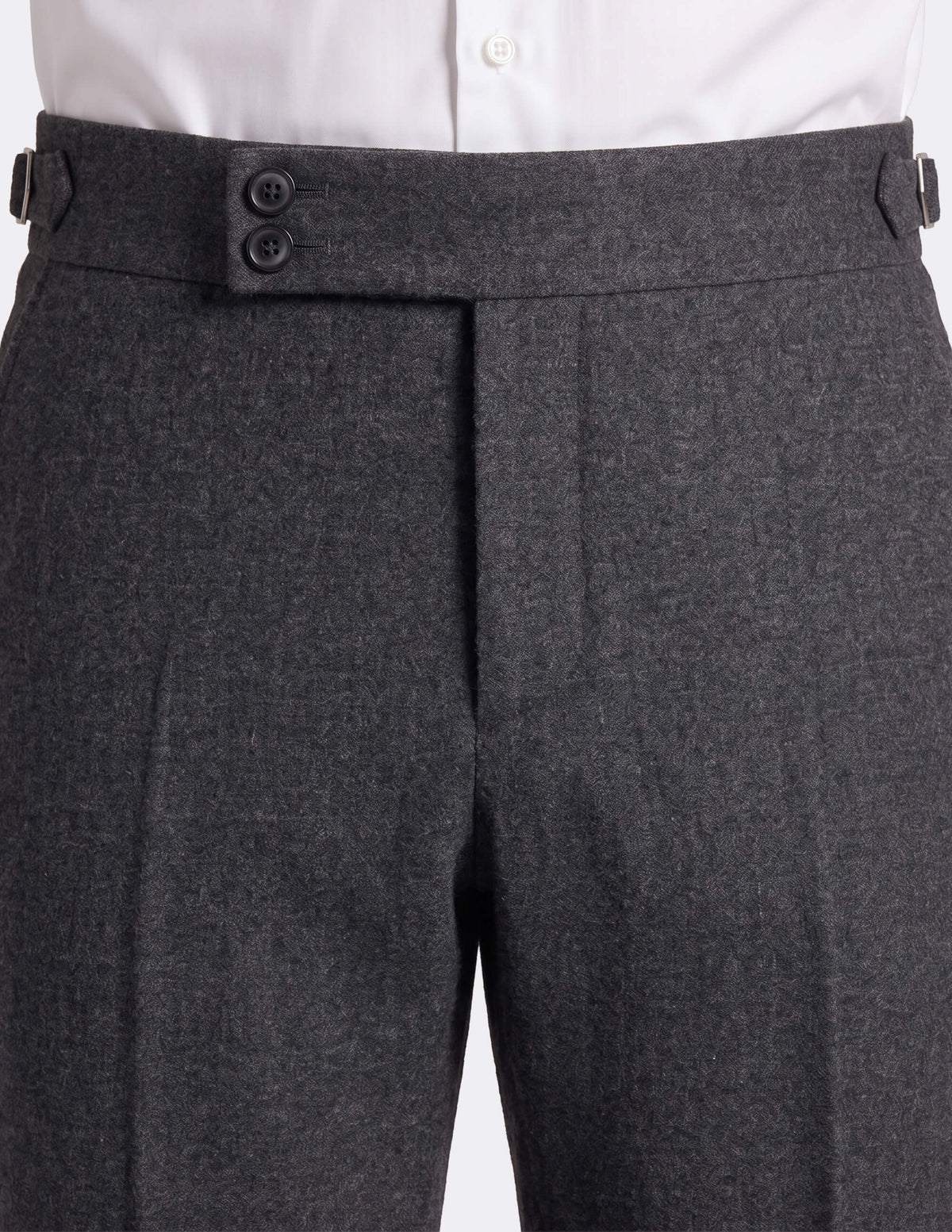 Grey Wool Trousers Double Button - Samir Bachkami