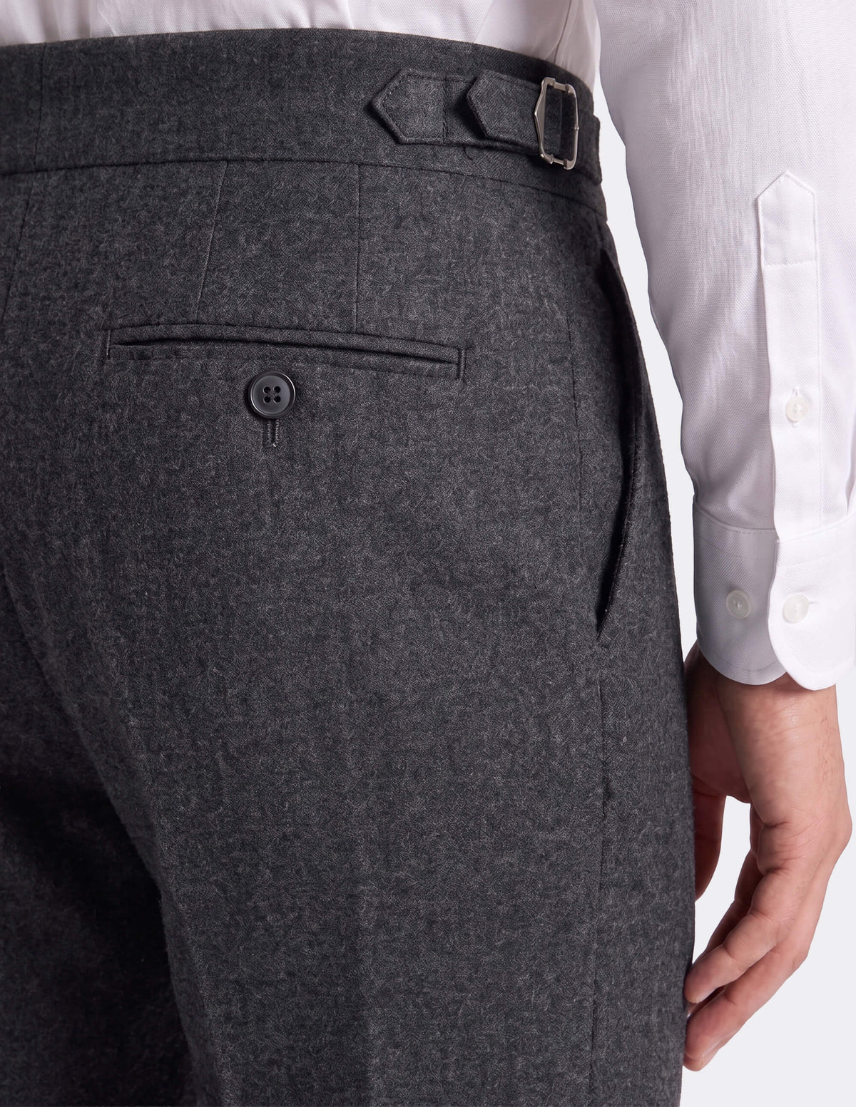Grey Wool Trousers Double Button - Samir Bachkami