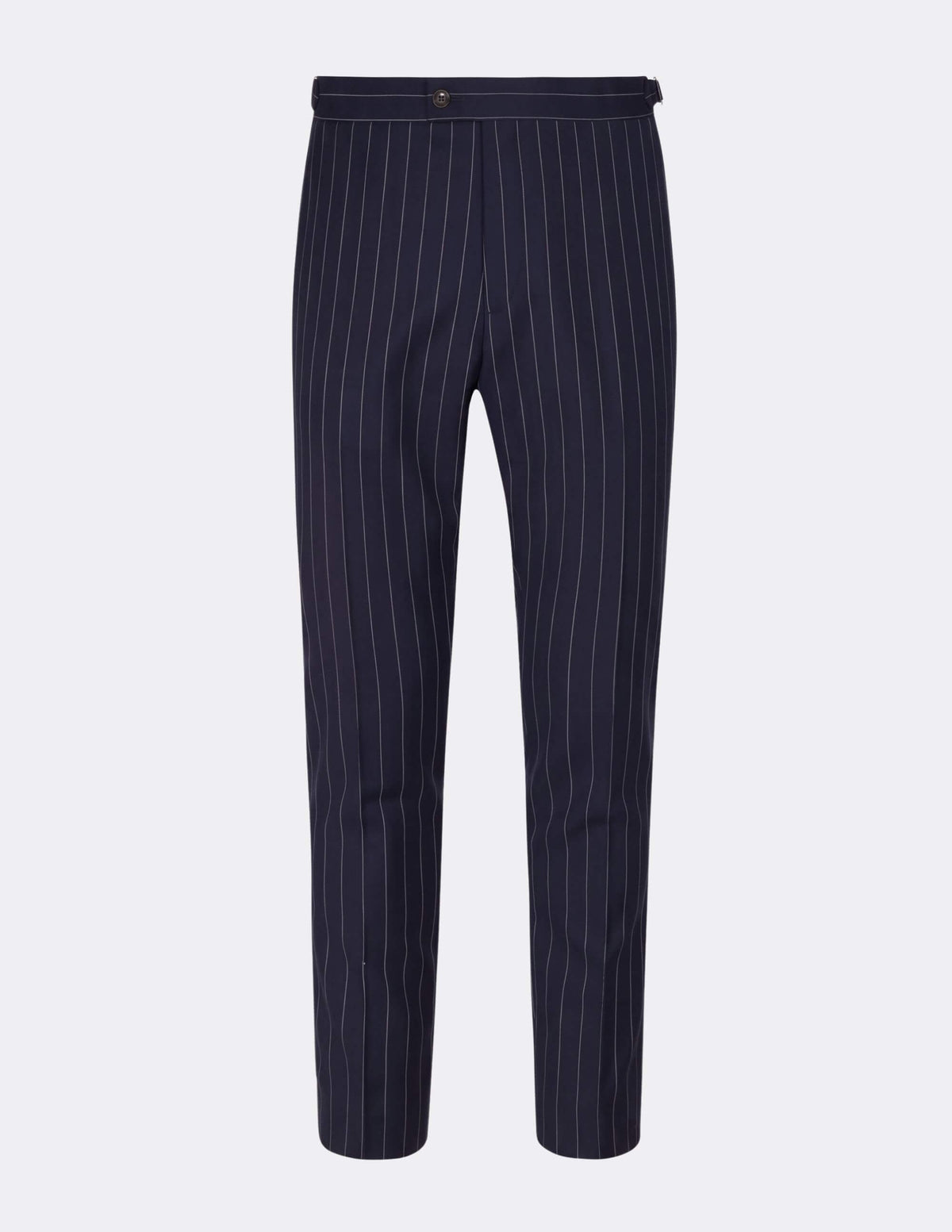 Dark Blue White Stripes Wool Double Breasted Suit