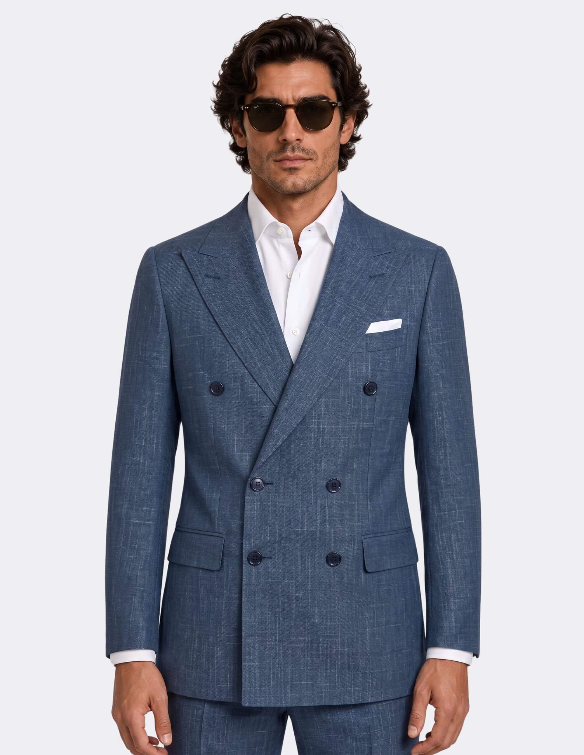 The Bellagio Blue Check Double-Breasted Suit