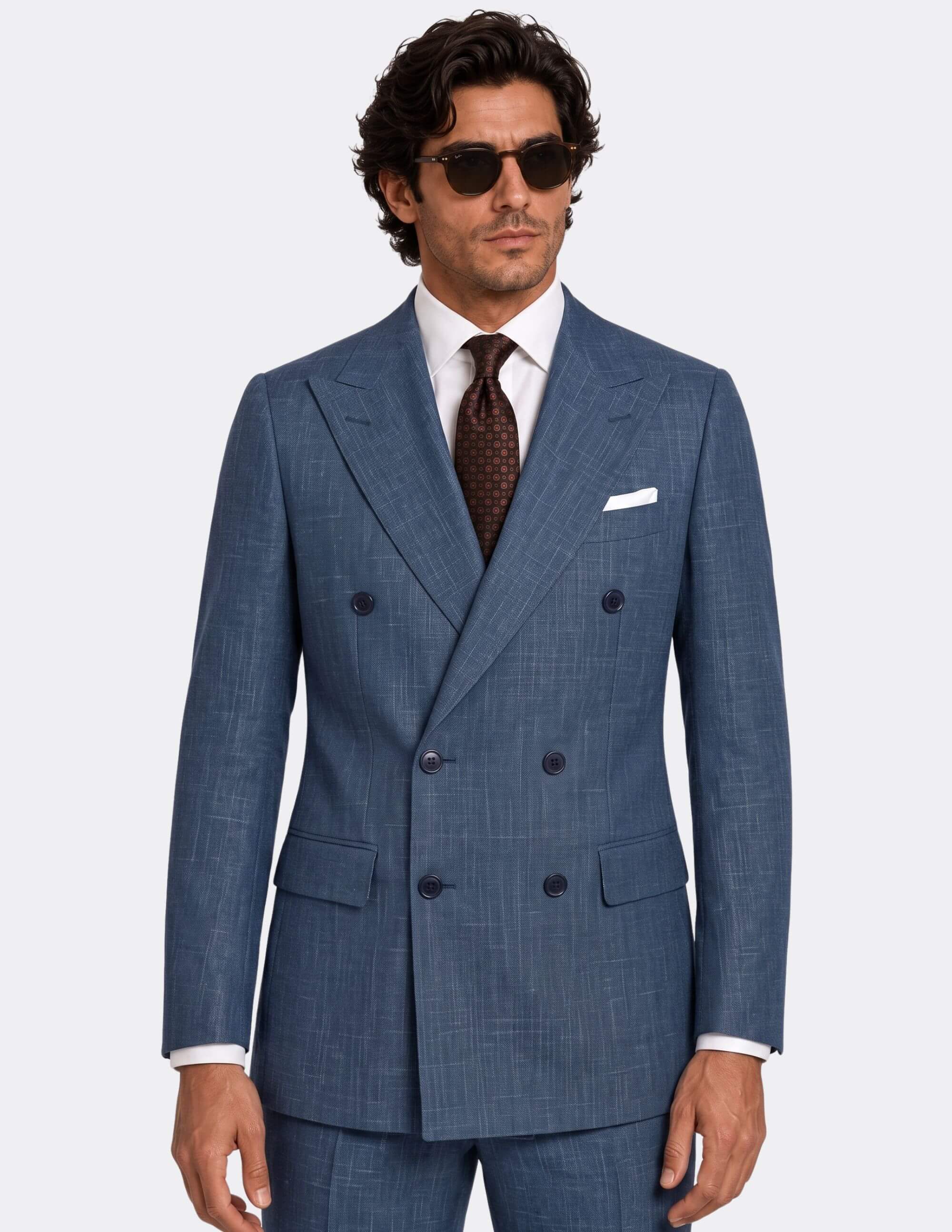 The Bellagio Blue Check Double-Breasted Suit