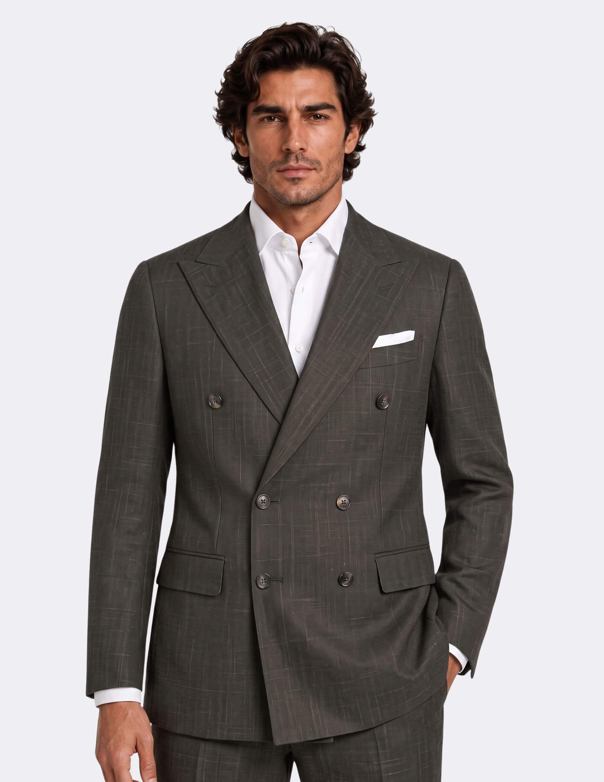 The Val d’Orcia Olive Double-Breasted Suit