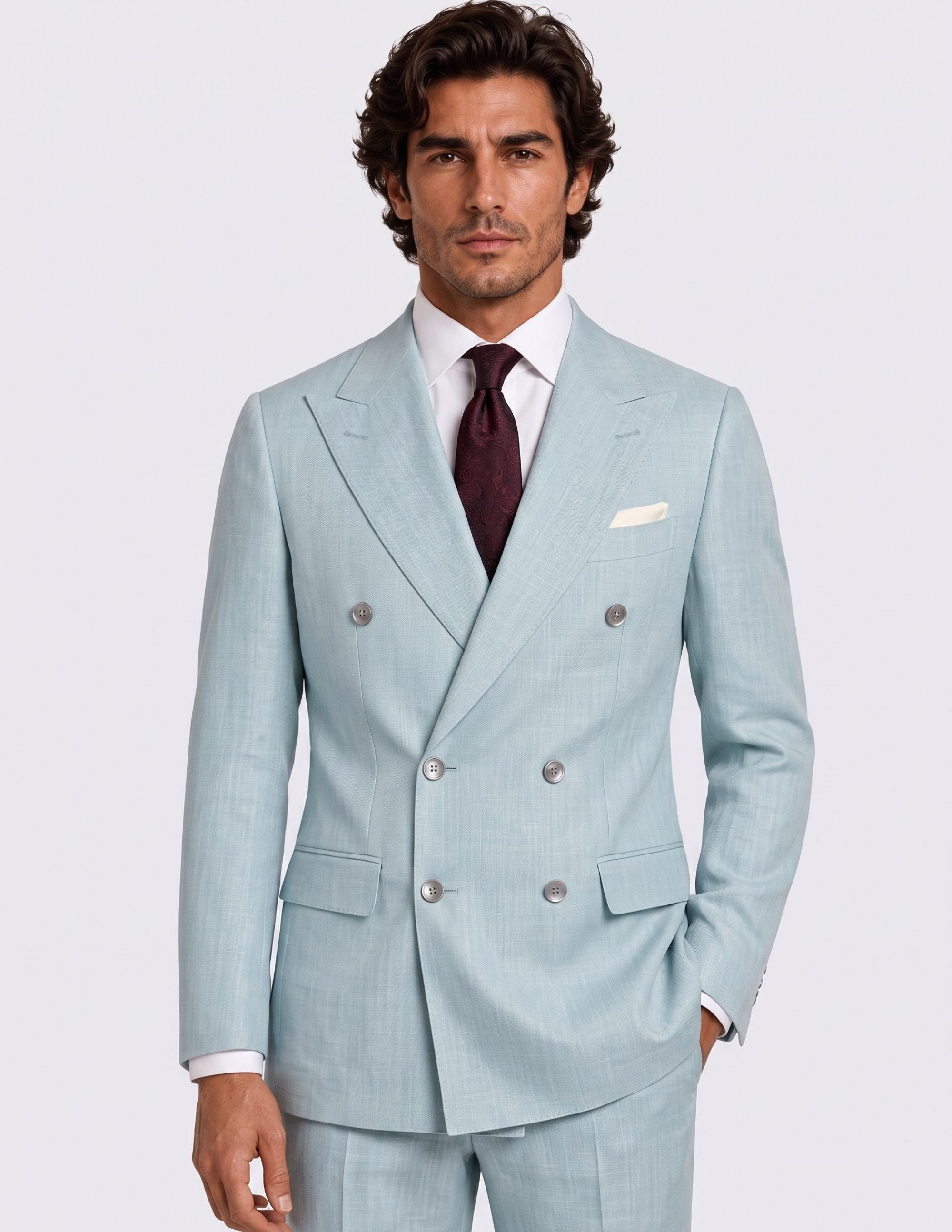 The Taormina Blue Double-Breasted Suit