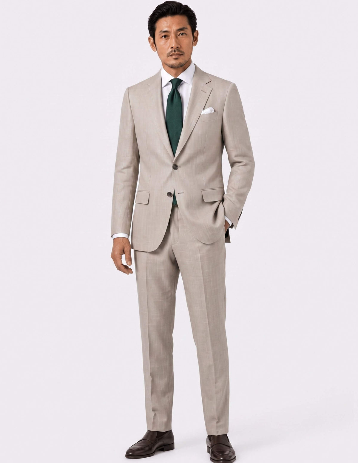 The Lecce Taupe Stripe Single-Breasted Suit