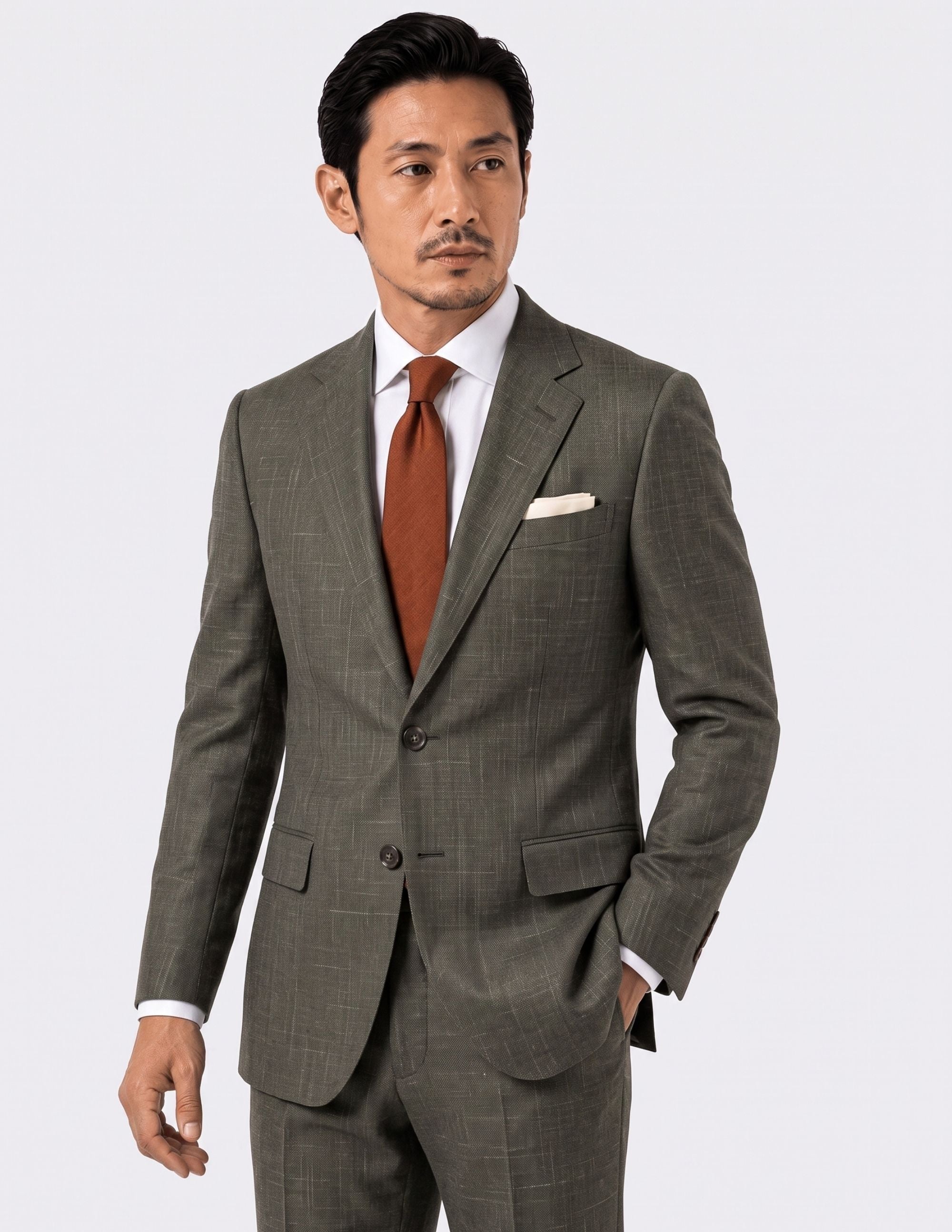 The Val d’Orcia Olive Single-Breasted Suit