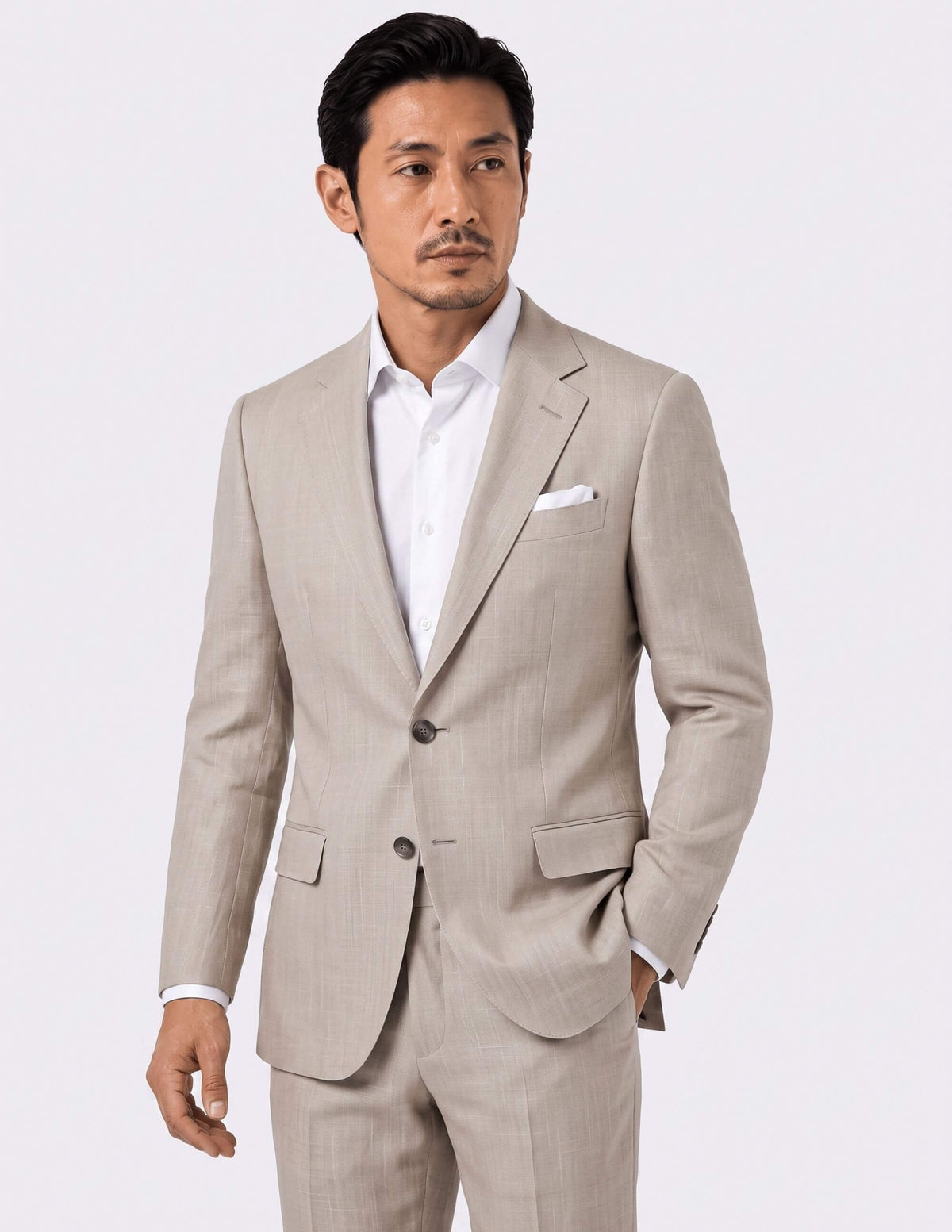 The Lecce Taupe Stripe Single-Breasted Suit