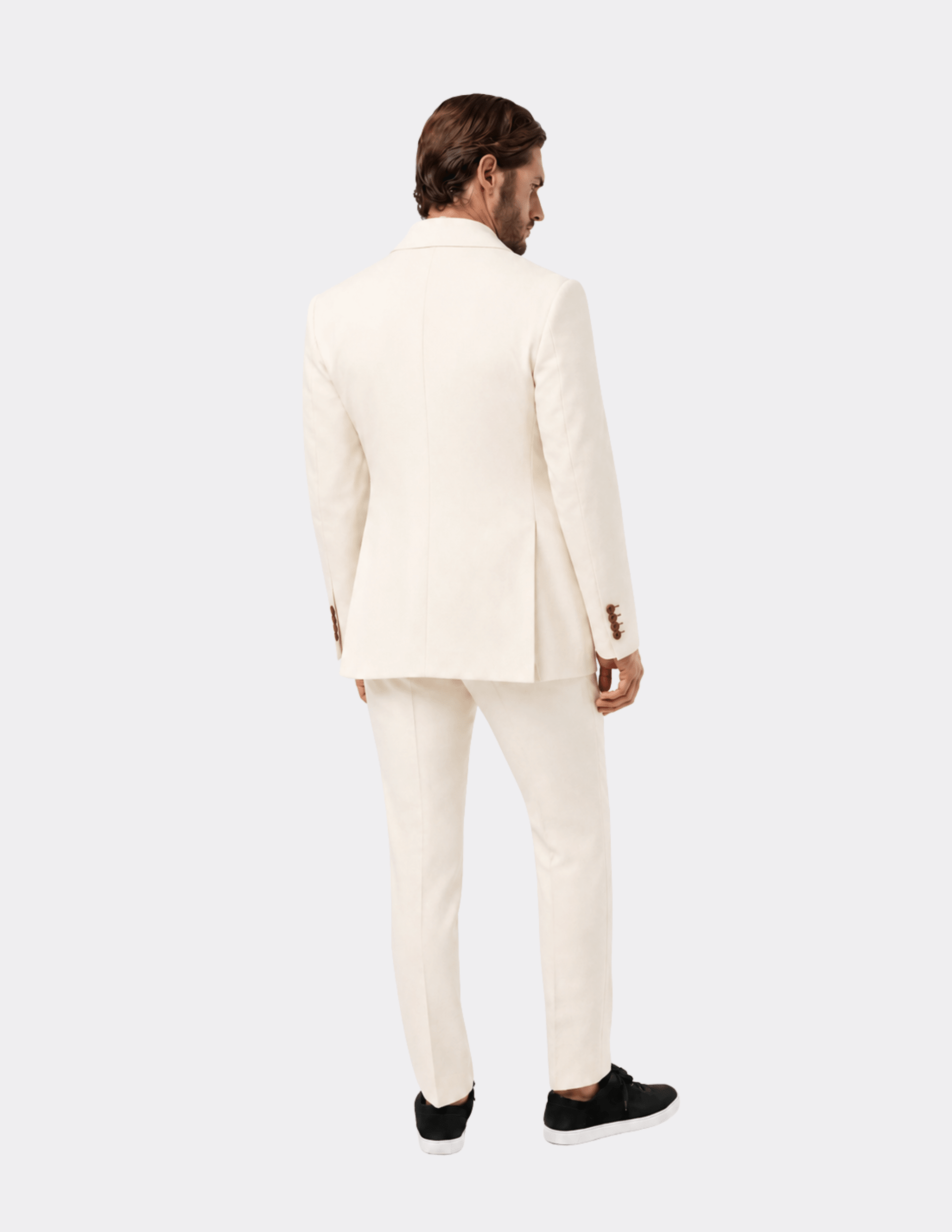 Light Creme Double Breasted Suit - Samir Bachkami