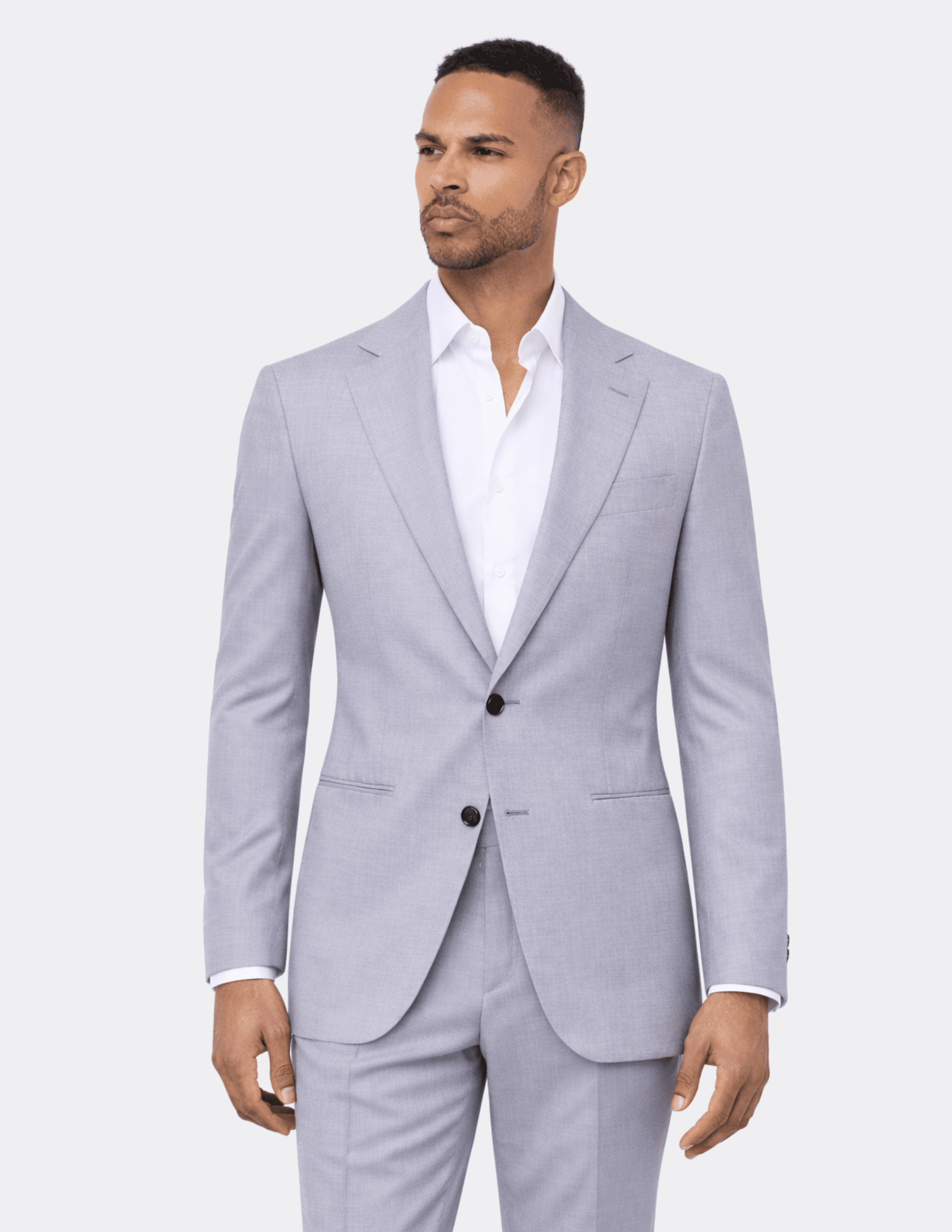 Light Grey Single Breasted Suit - Samir Bachkami