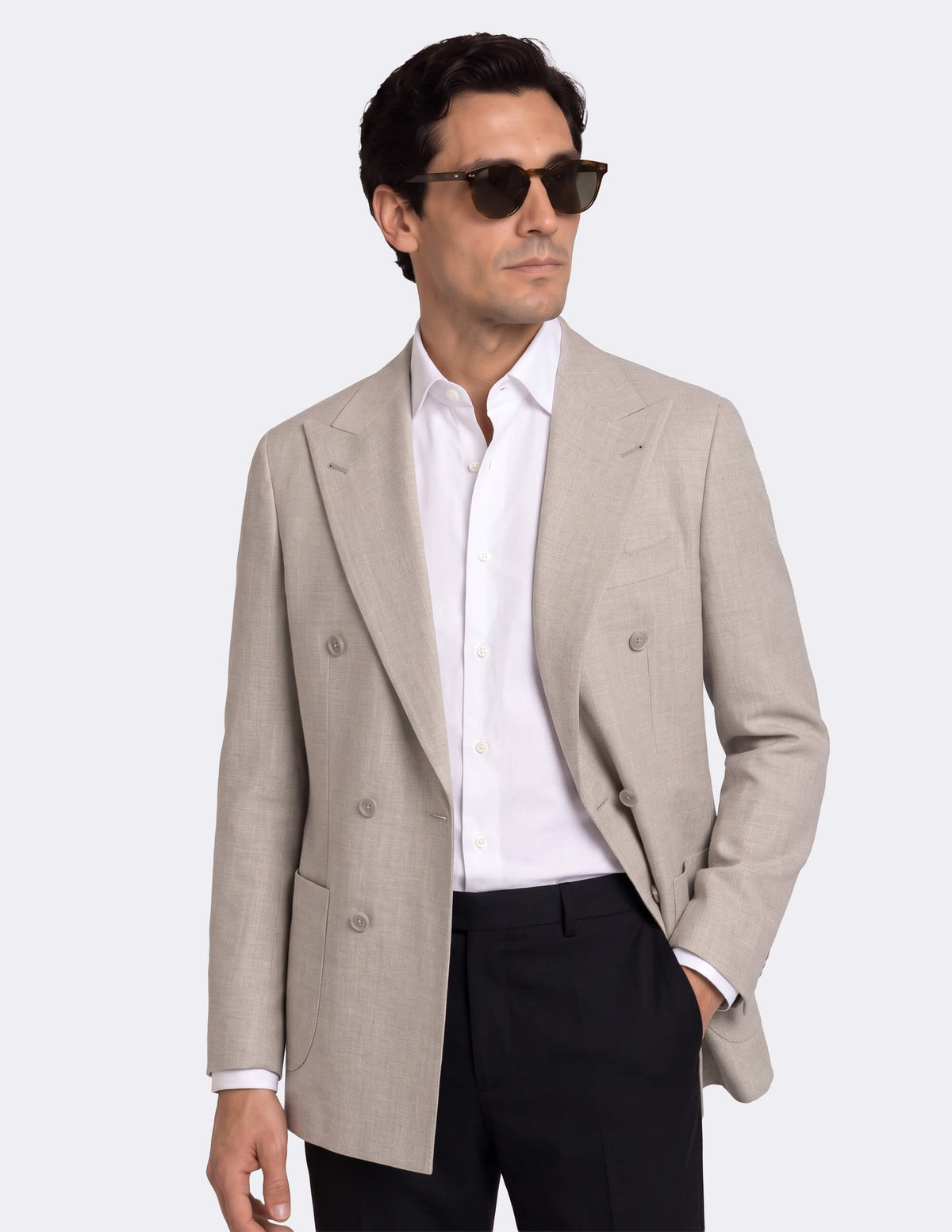 Montclair Beige Double Breasted Jacket - Samir Bachkami