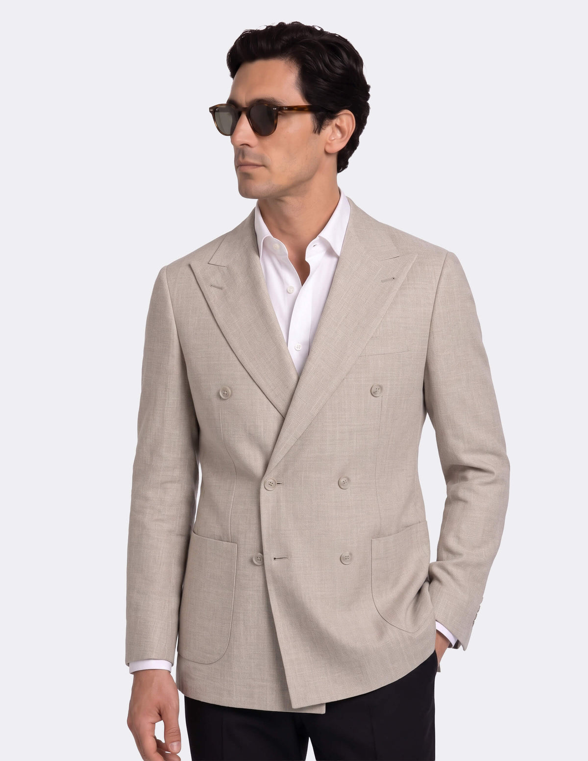 Montclair Beige Double Breasted Jacket - Samir Bachkami