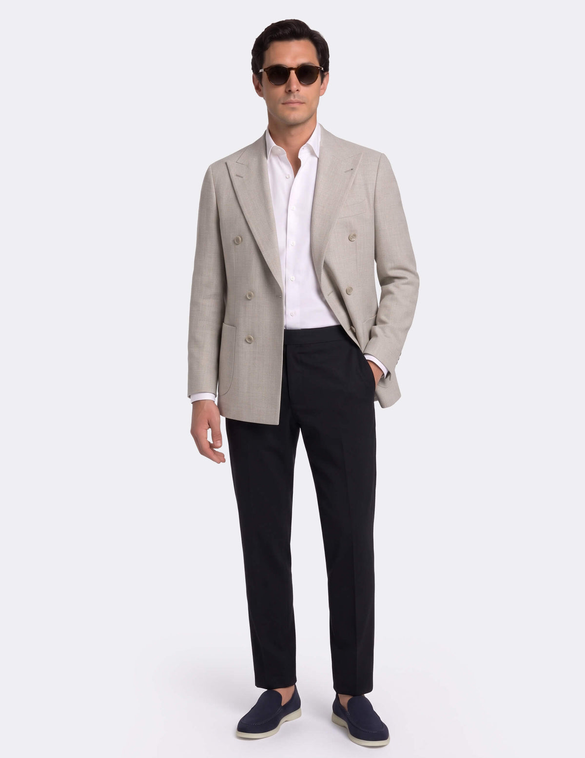 Montclair Beige Double Breasted Jacket - Samir Bachkami