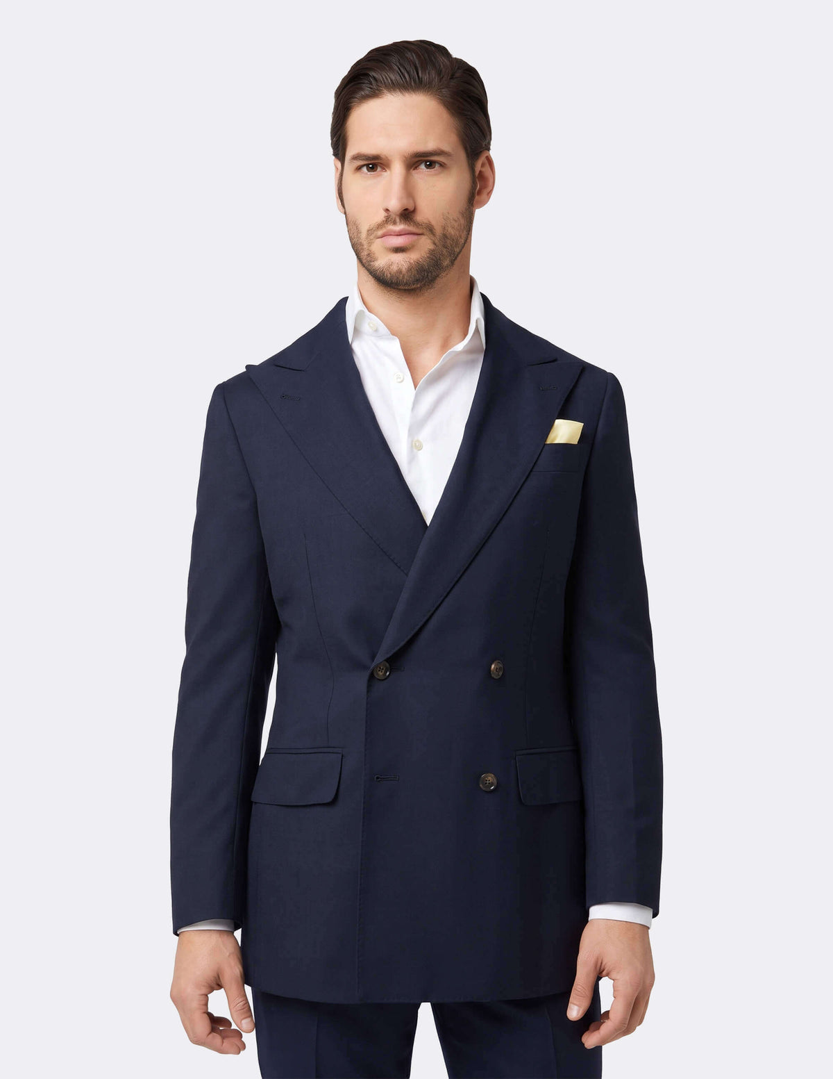 Navy Blue Double Breasted Suit - Samir Bachkami