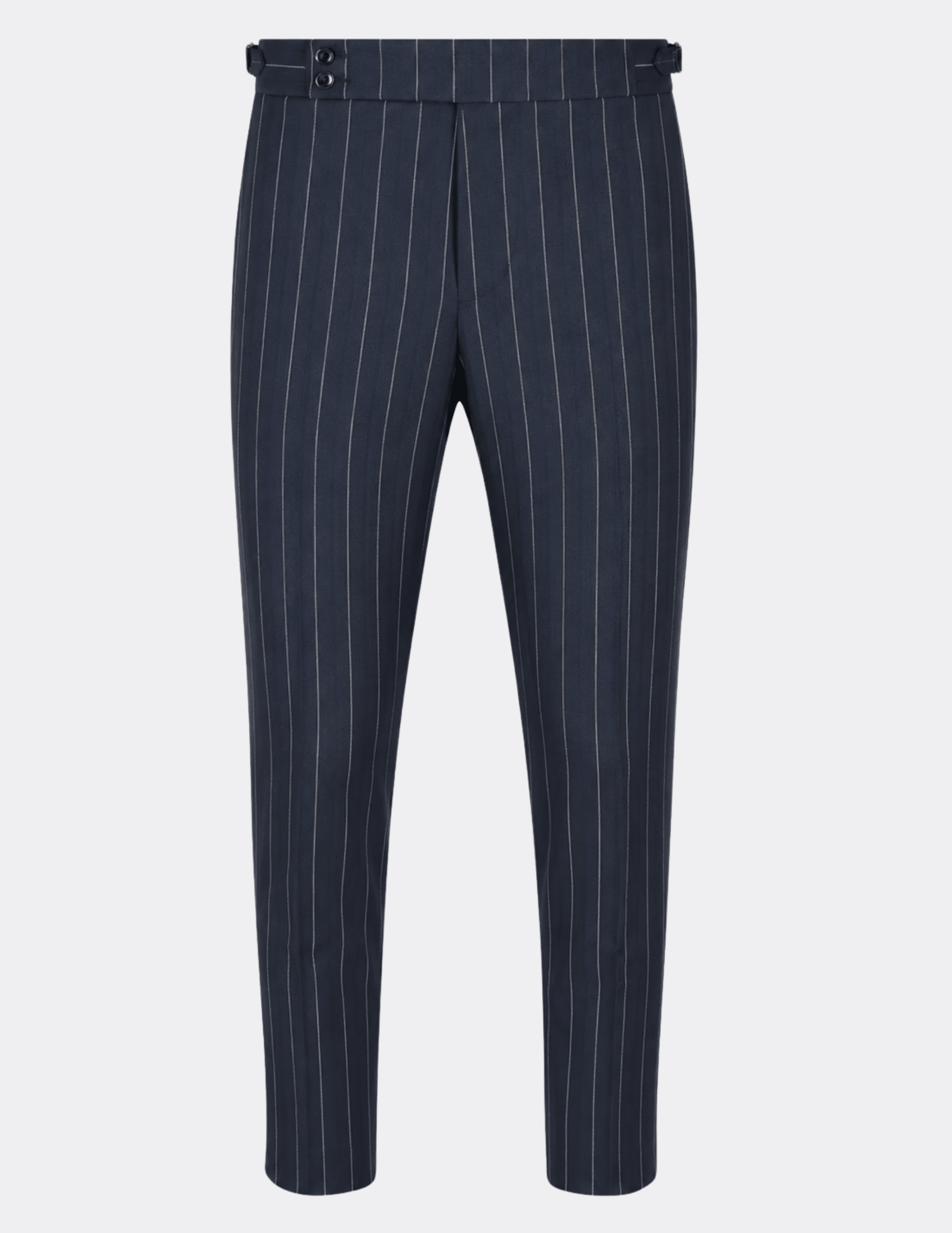 Navy Stripe Trousers Double Button - MTO - Samir Bachkami