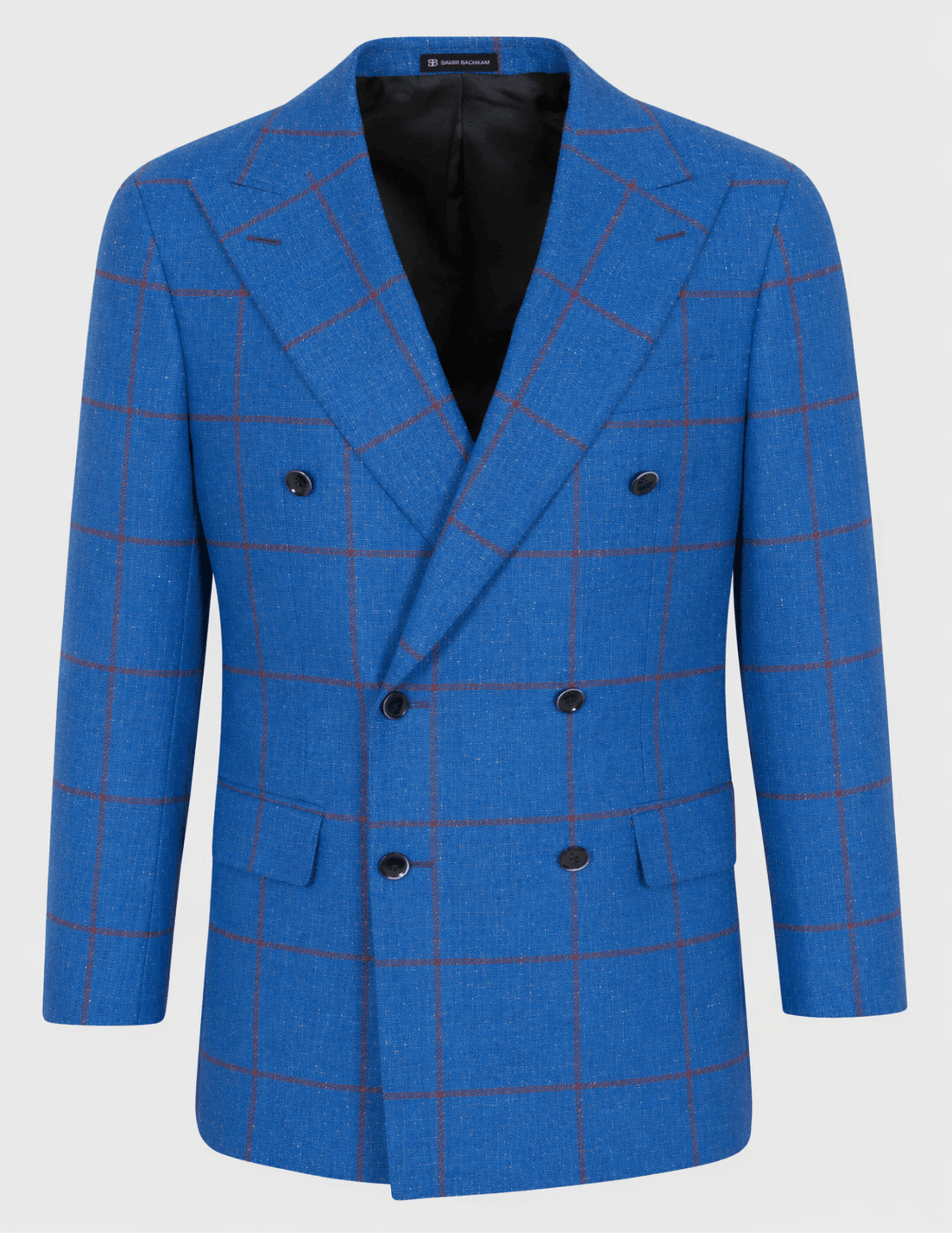 Positano Blue Check Double - Breasted Suit - Samir Bachkami