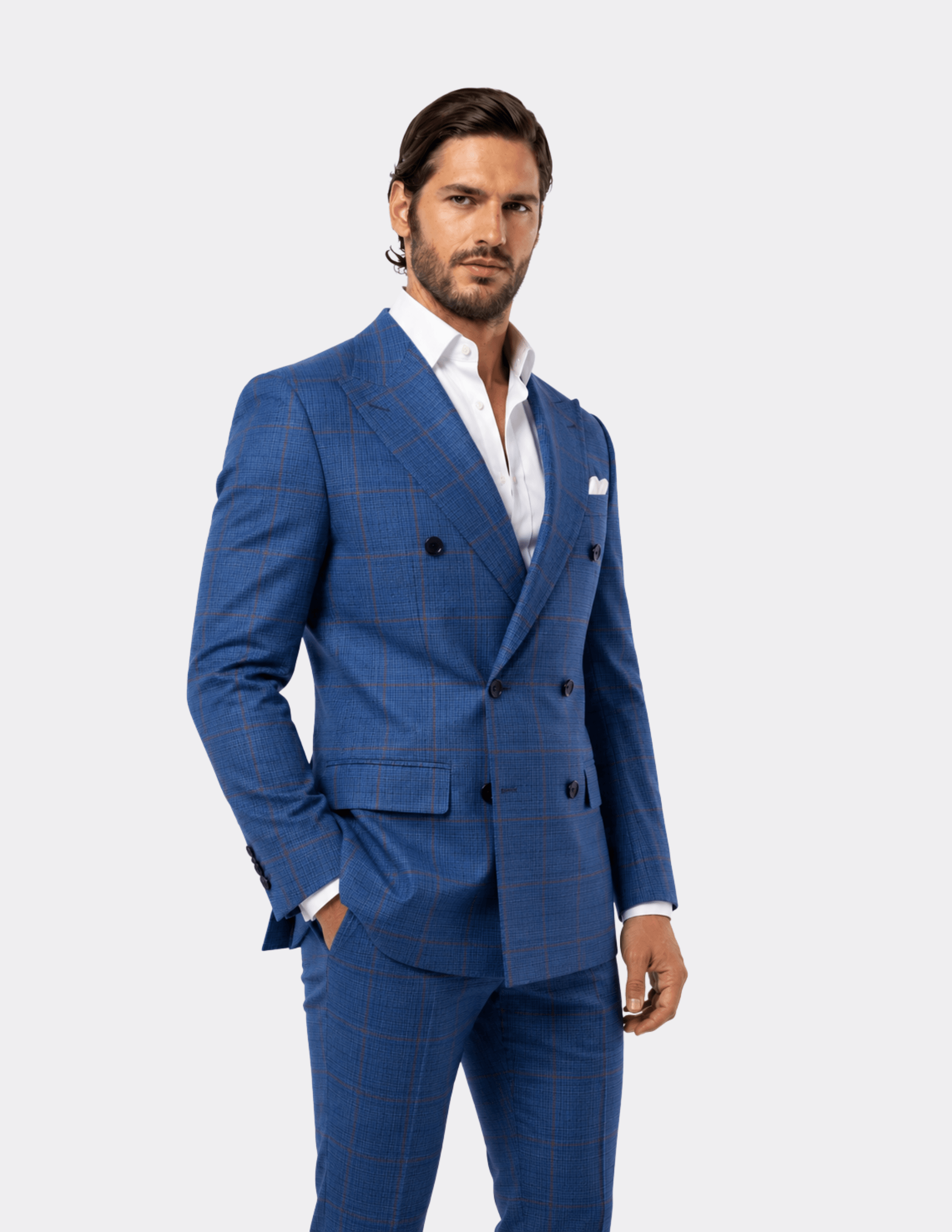 Santorini Check Double - Breasted Suit - Samir Bachkami