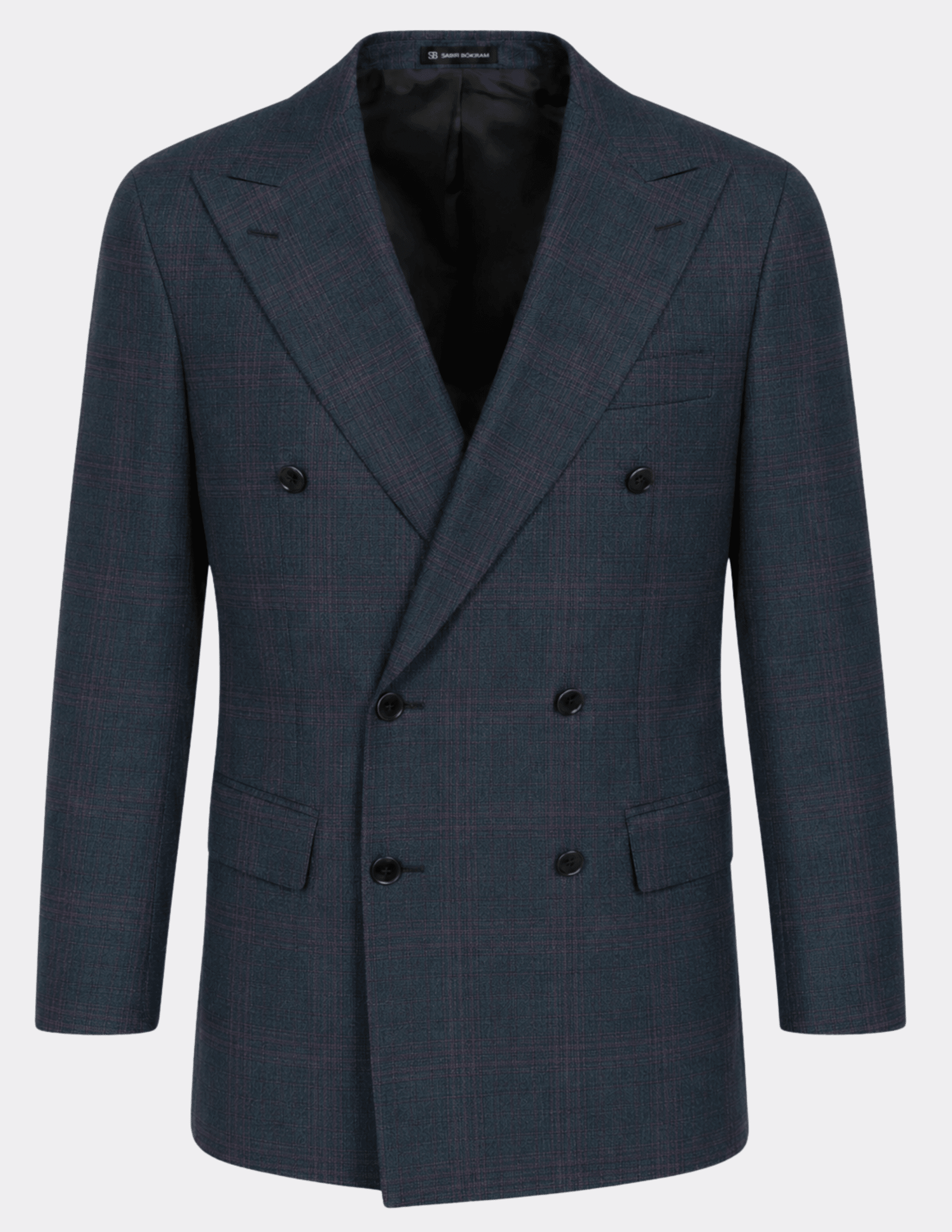 Sapphire Noir Check Double - Breasted Suit - Samir Bachkami