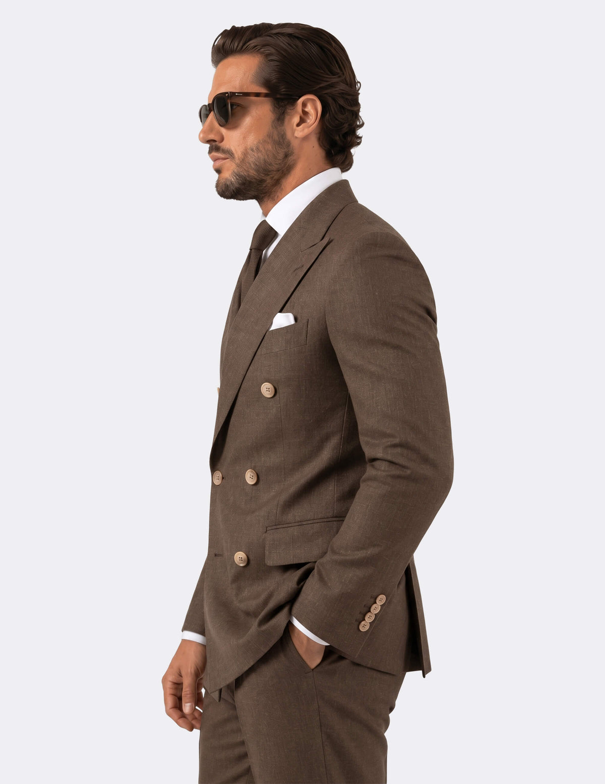 Siena Brown Double-Breasted Suit - Samir Bachkami
