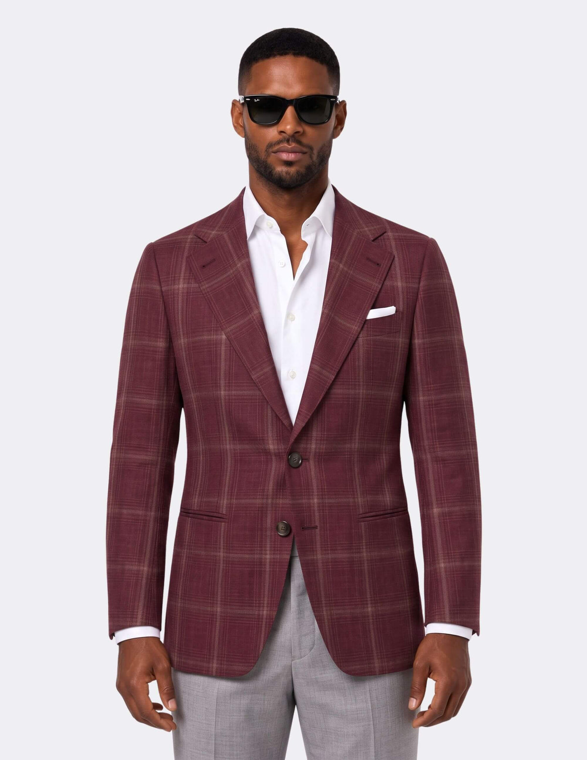 The Barolo Bordeaux Check Jacket - Samir Bachkami