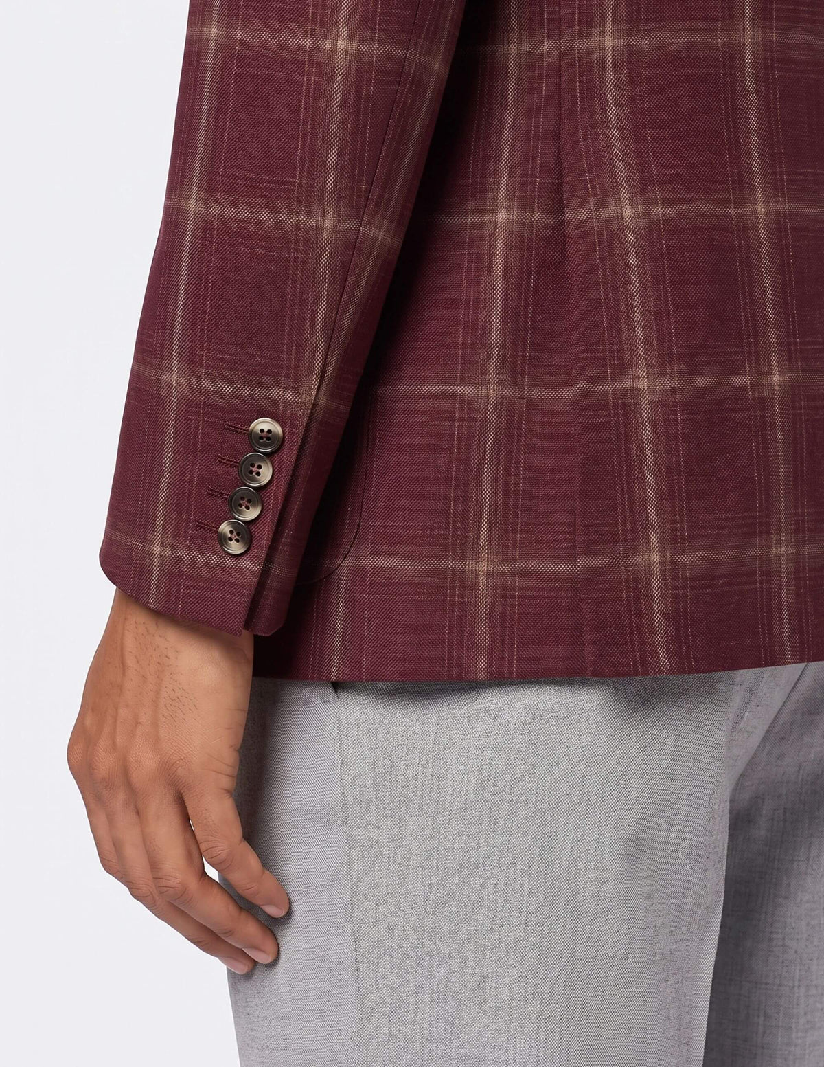 The Barolo Bordeaux Check Jacket - Samir Bachkami