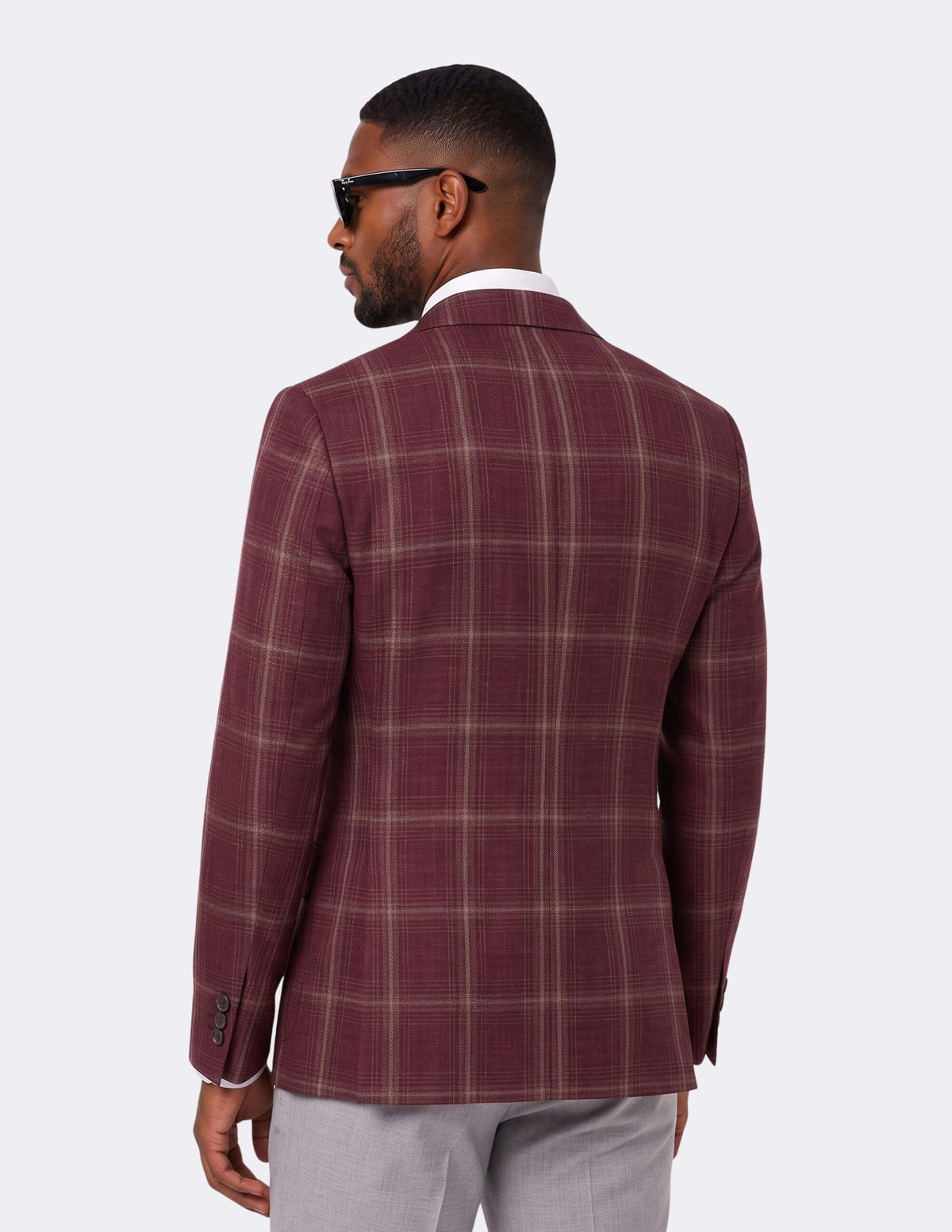 The Barolo Bordeaux Check Jacket - Samir Bachkami