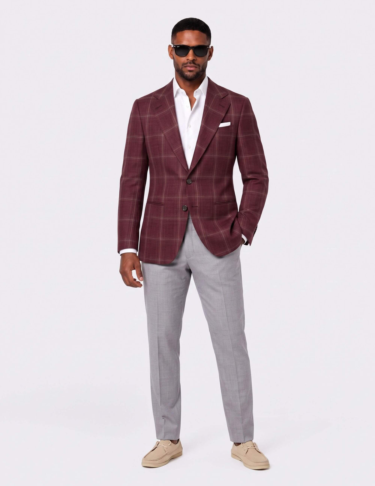 The Barolo Bordeaux Check Jacket - Samir Bachkami