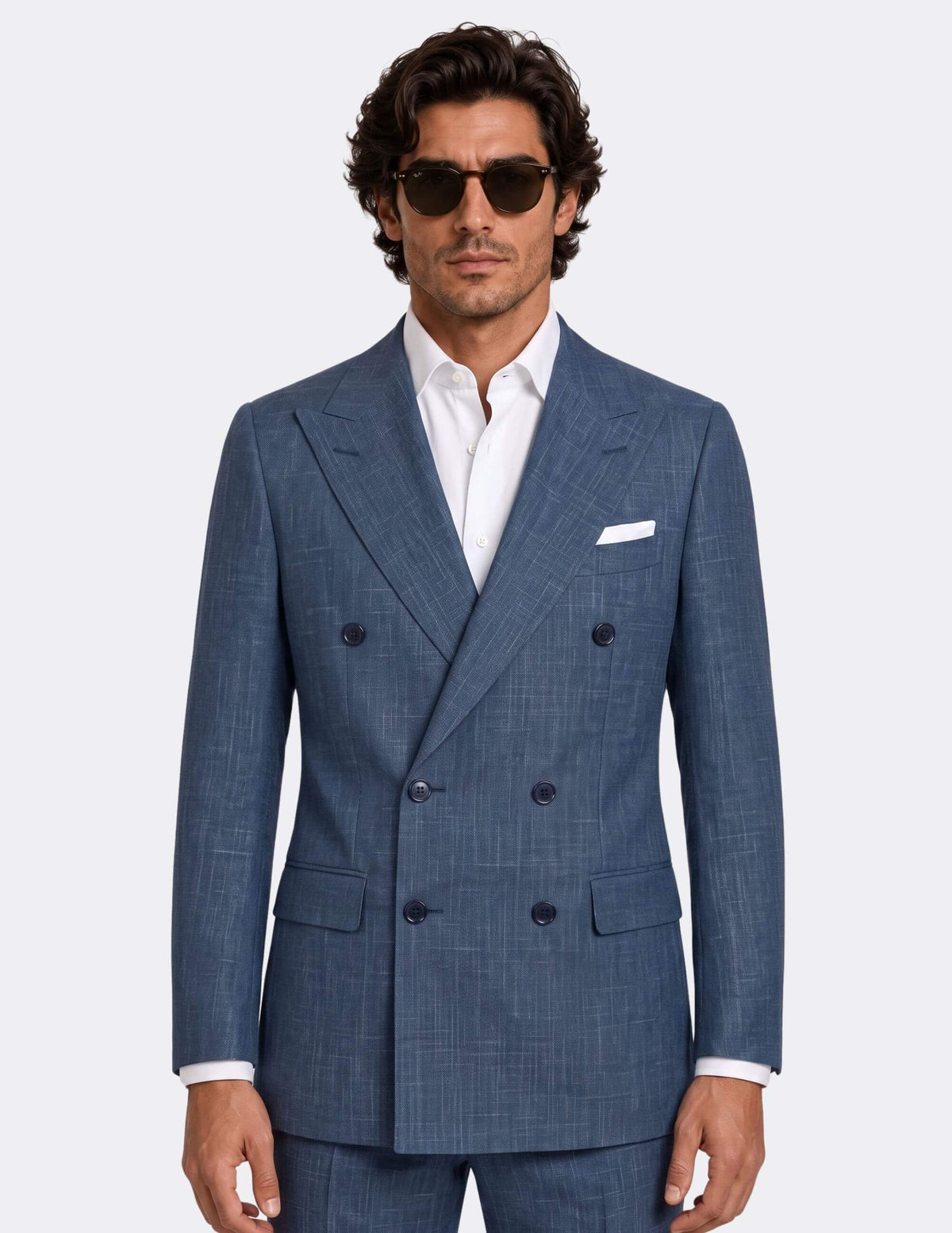 The Bellagio Blue Check Double-Breasted Suit - Samir Bachkami